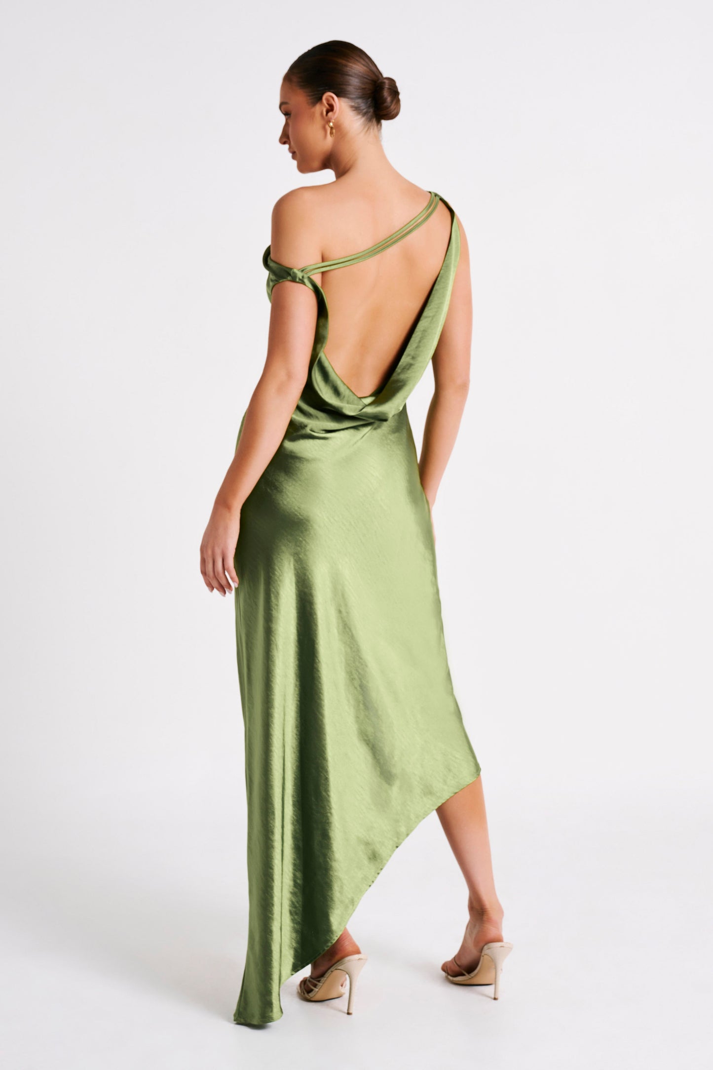 Robe Maxi Yvette à Bretelles et Bords Découpes - Émeraude