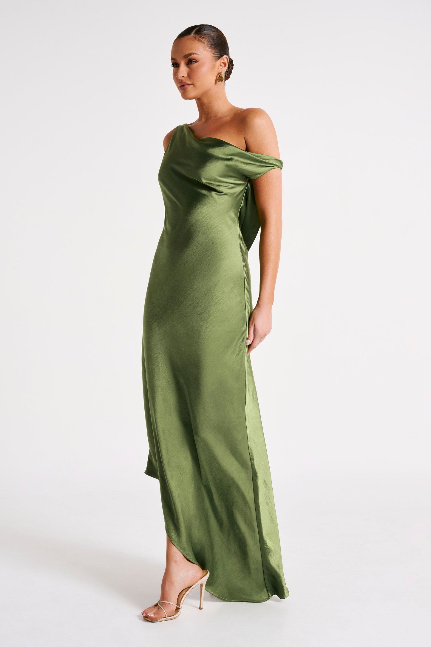 Robe Maxi Yvette à Bretelles et Bords Découpes - Émeraude