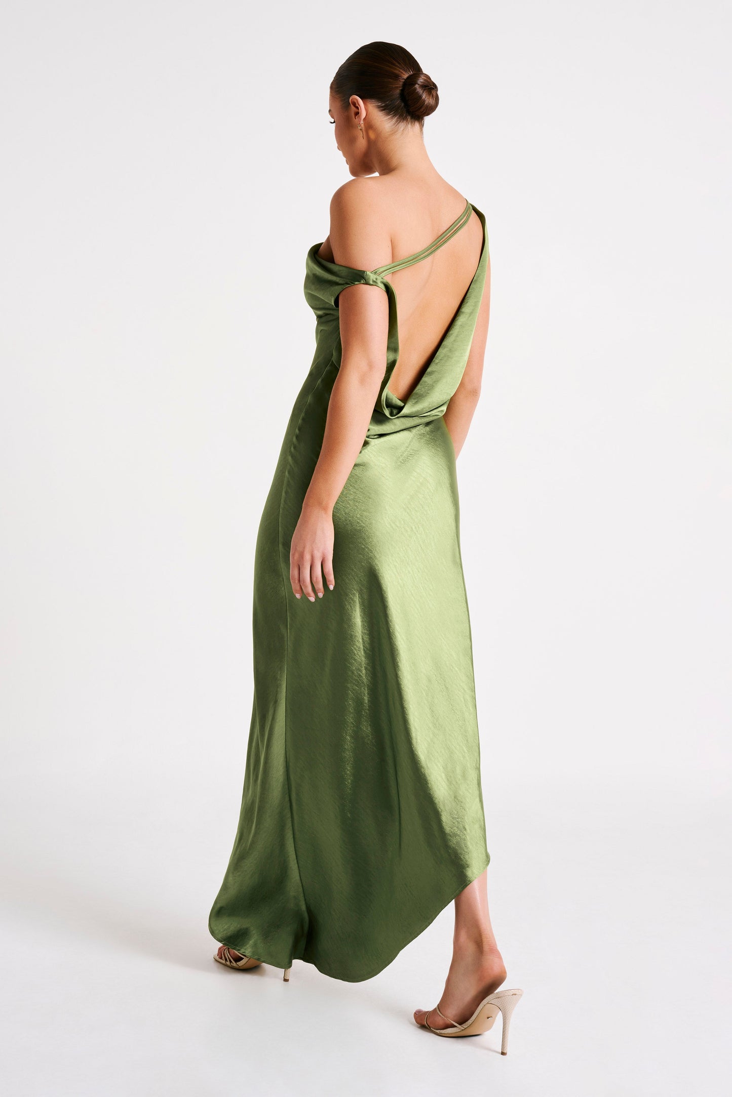 Robe Maxi Yvette à Bretelles et Bords Découpes - Émeraude