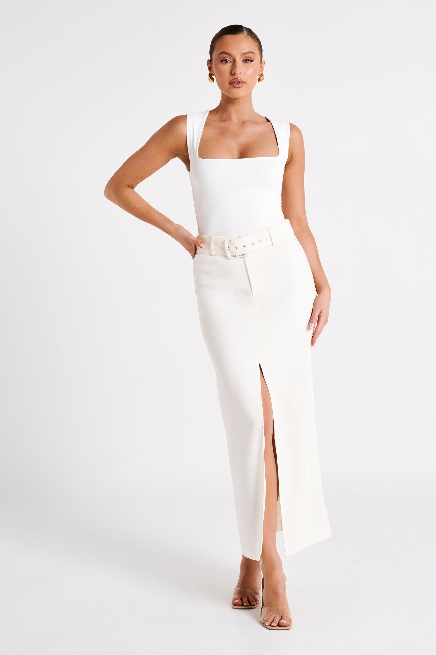 Haut long en nylon recyclé Linley - Blanc