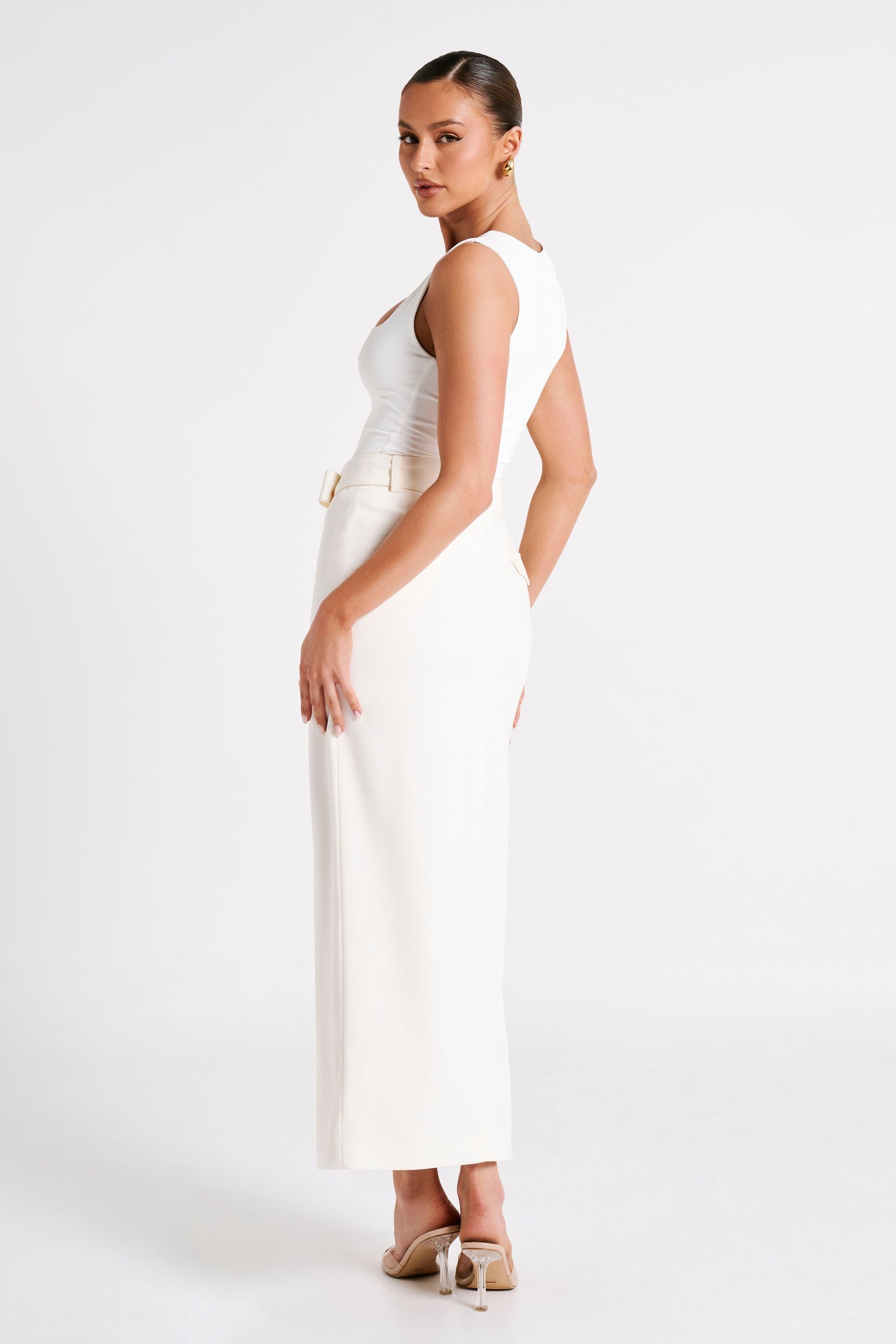 Haut long en nylon recyclé Linley - Blanc