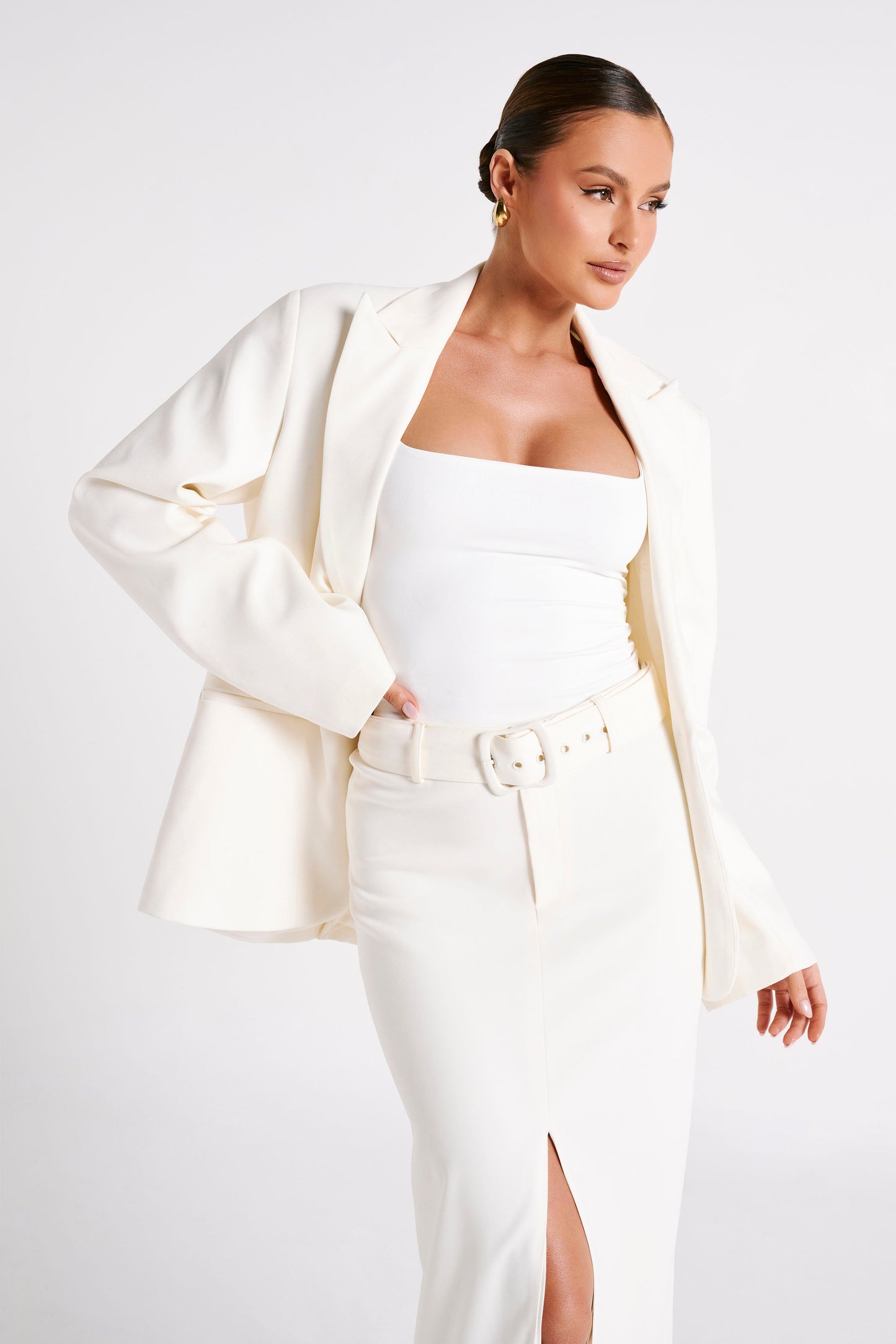 Haut long en nylon recyclé Linley - Blanc