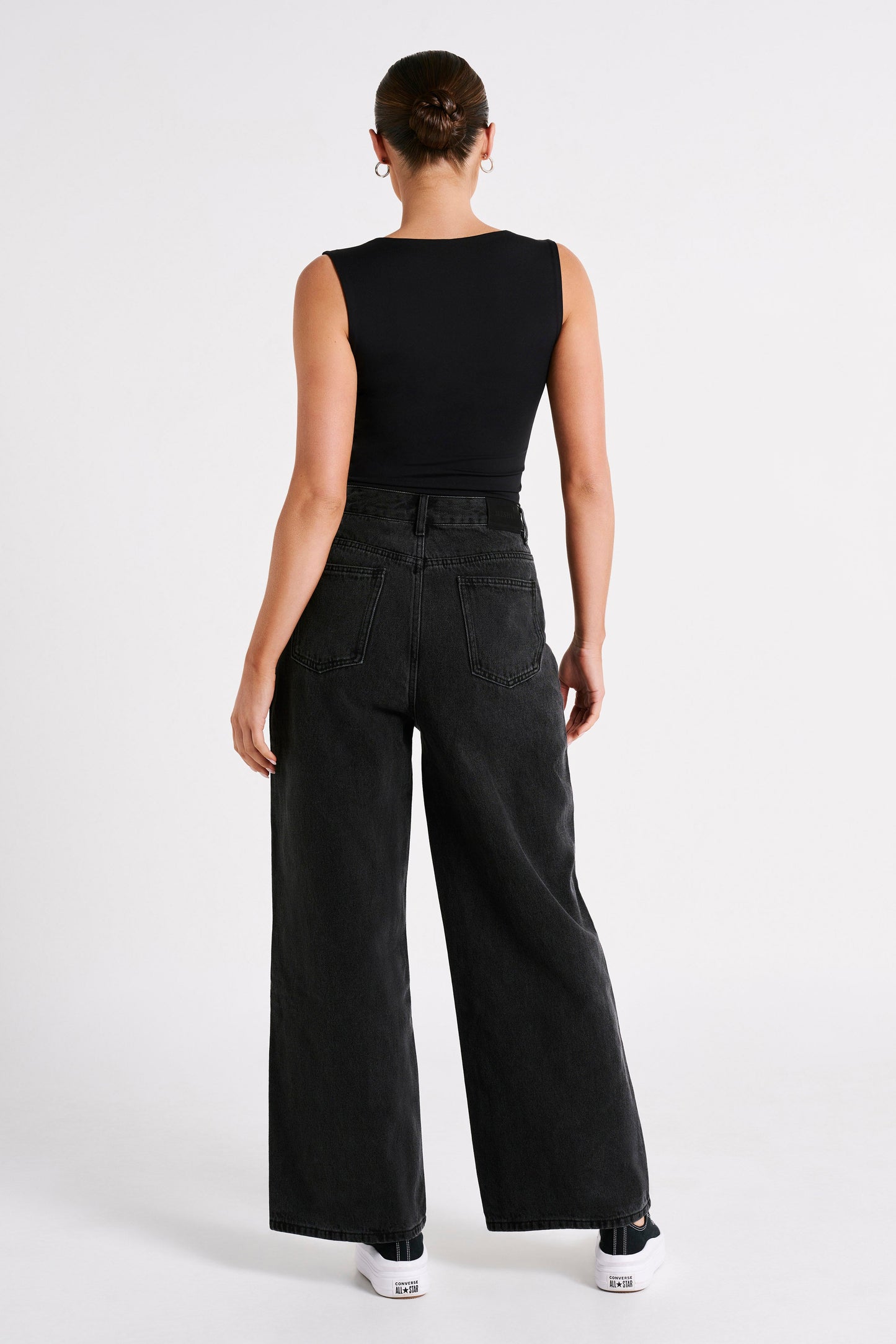 Top long en nylon recyclé Linley - Noir
