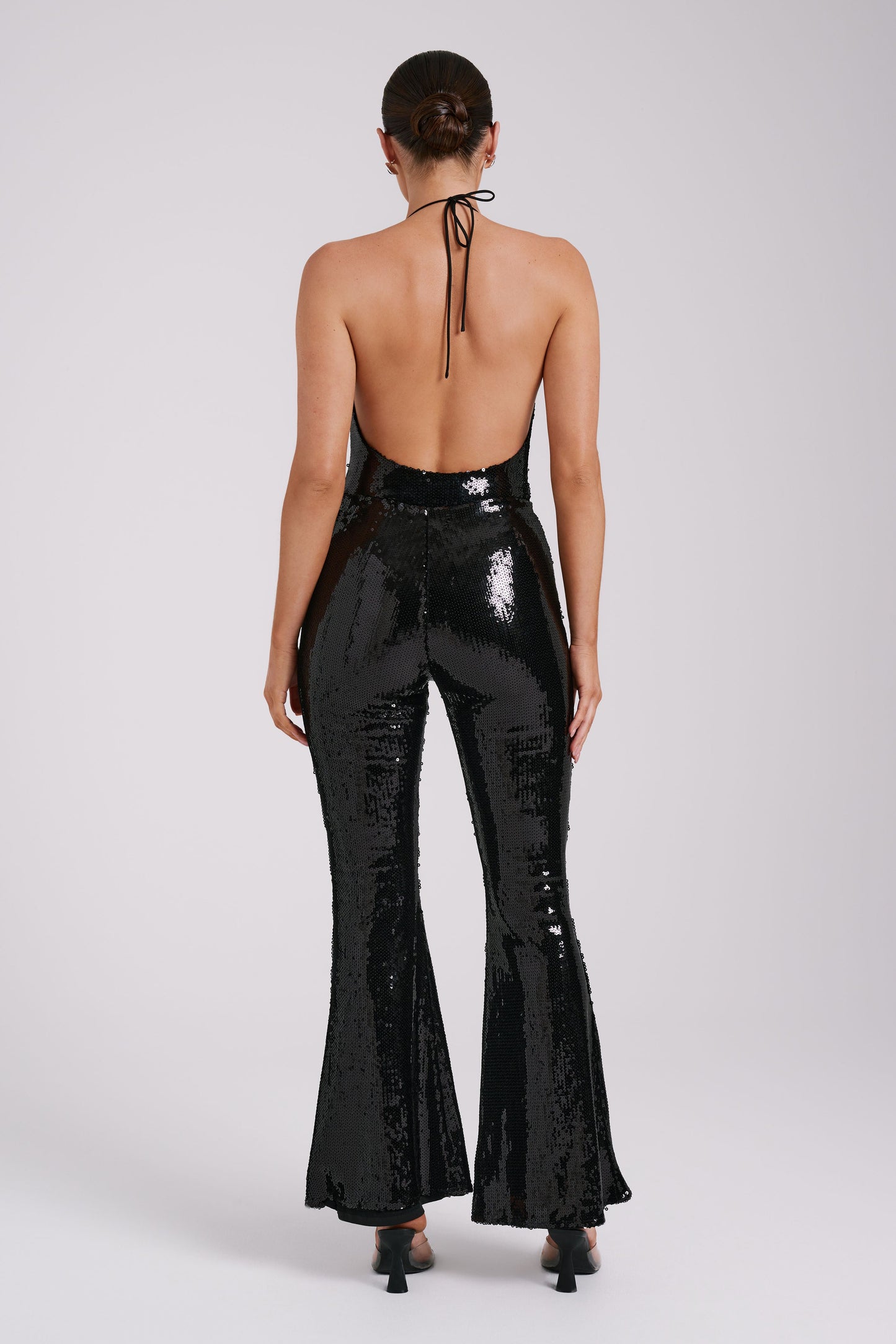 Pantalon large à paillettes Wilma - Noir
