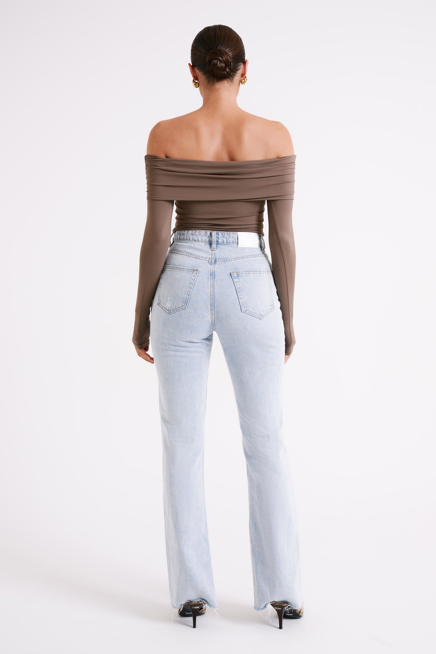 Top décolleté épaules dénudées en nylon recyclé Lucinda - Coco