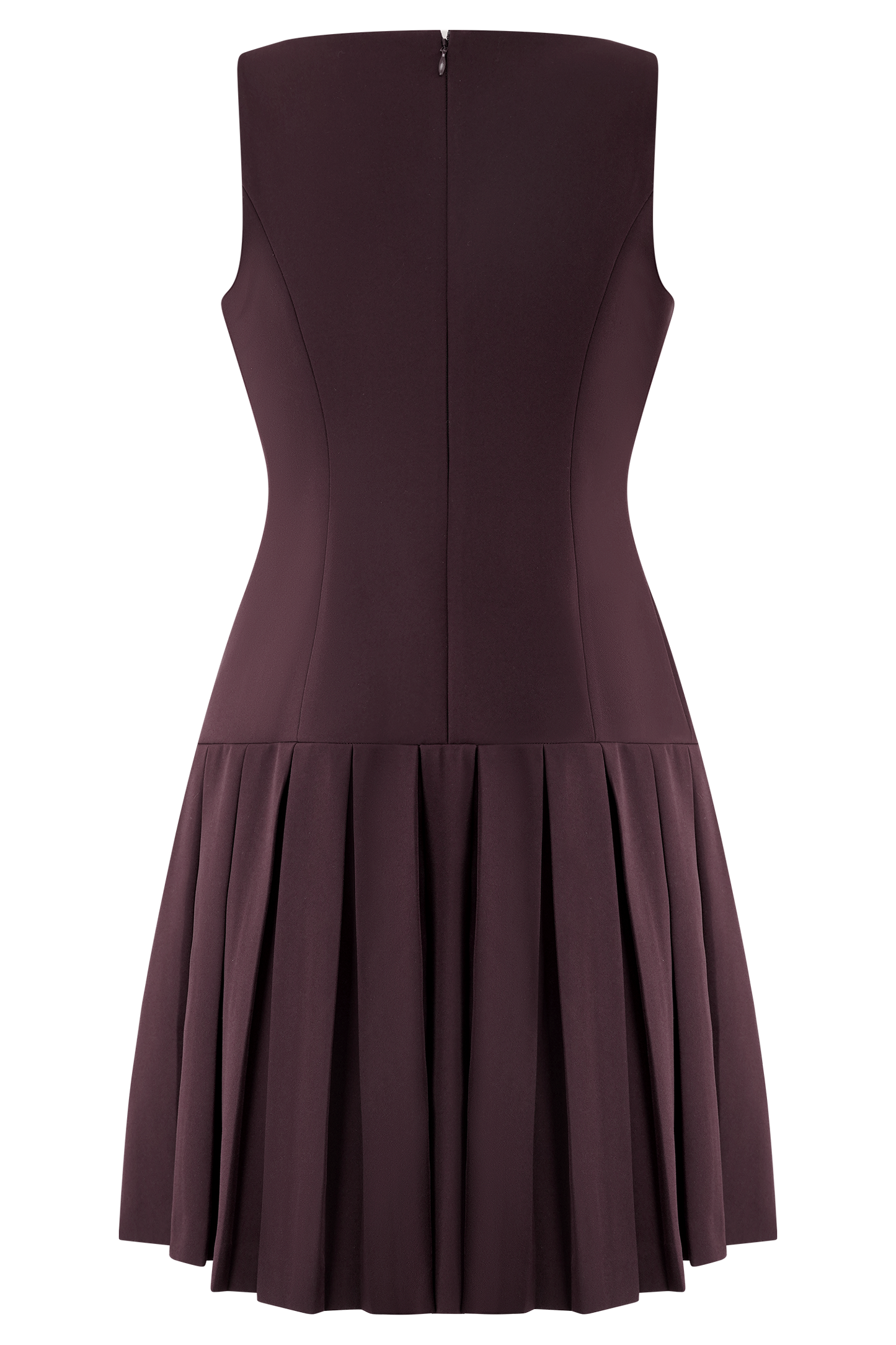Robe mini plissée sans manches Mackenzie - Brun-rouge