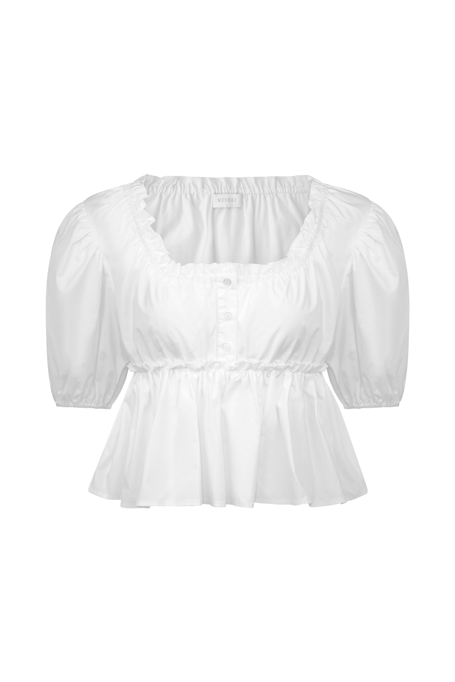 Magdalena - Haut court à manches bouffantes - Blanc