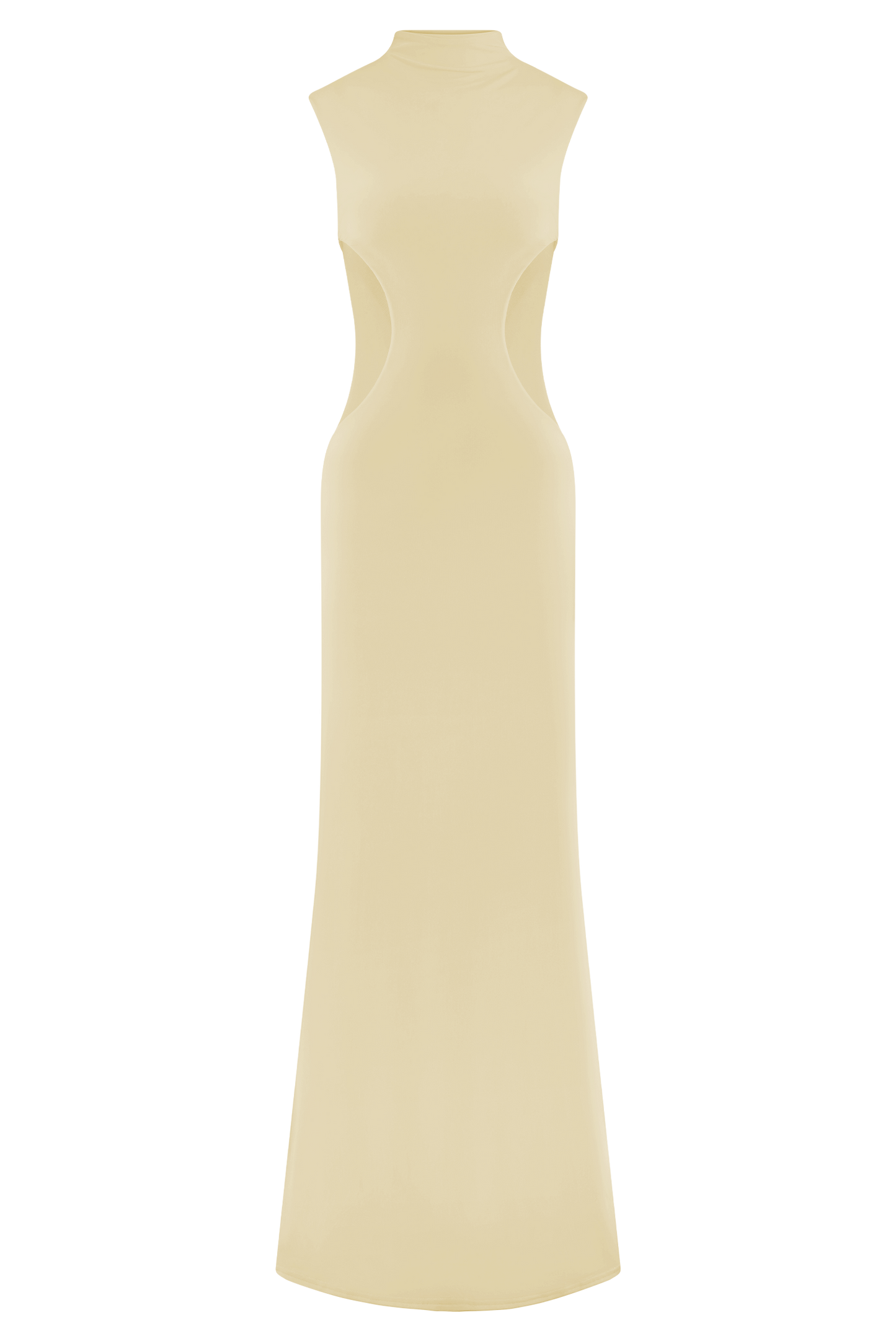 Robe Maxi Massie en Mousseline et Maille - Citron