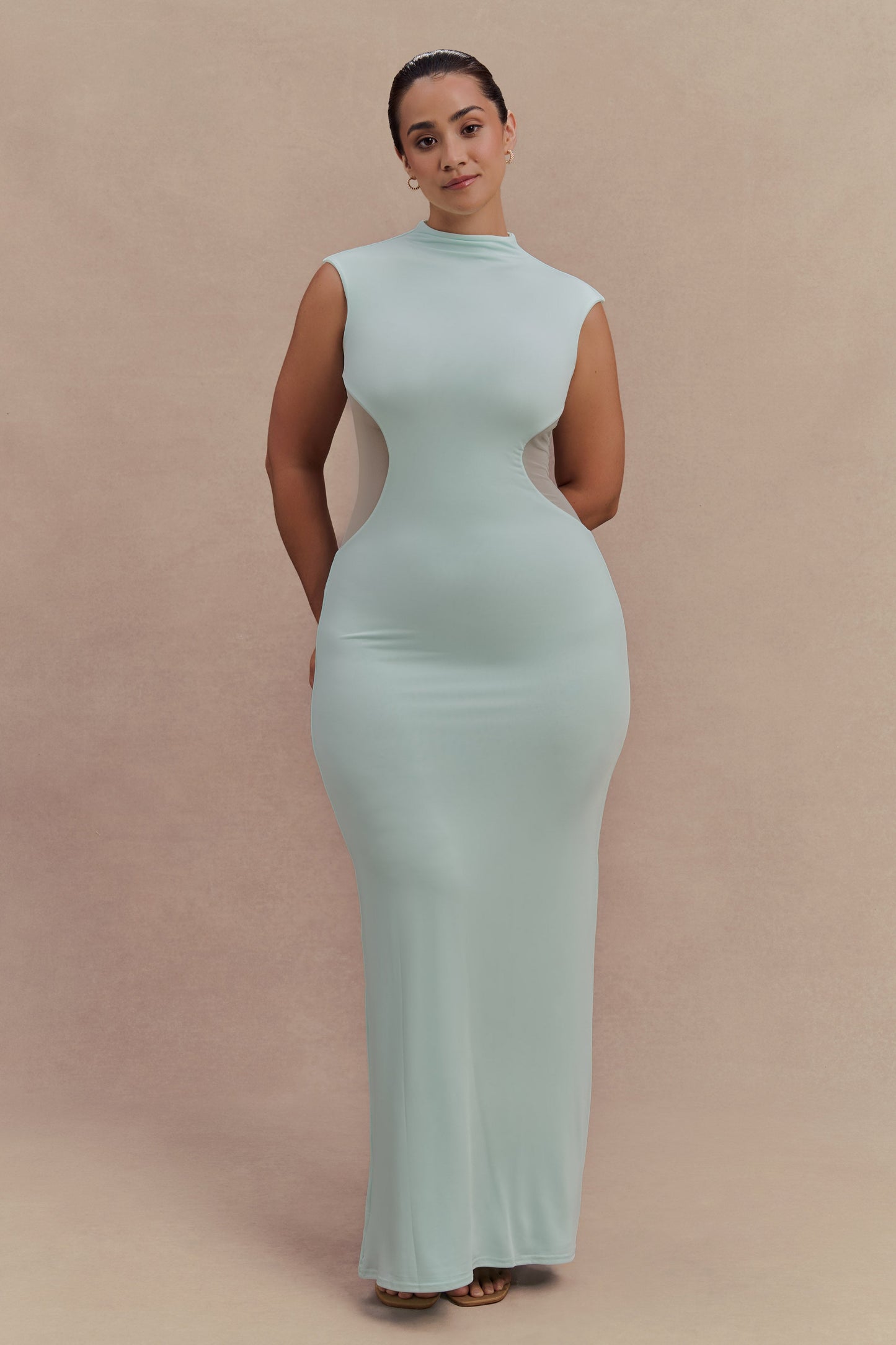 Robe Maxi Massie en Jersey et Maille - Lagoon