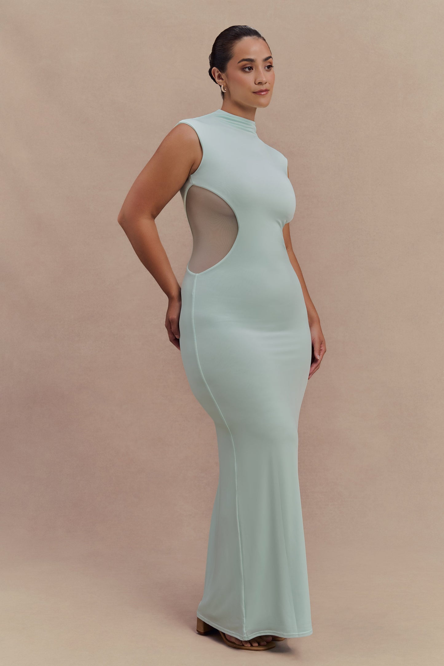 Robe Maxi Massie en Jersey et Maille - Lagoon