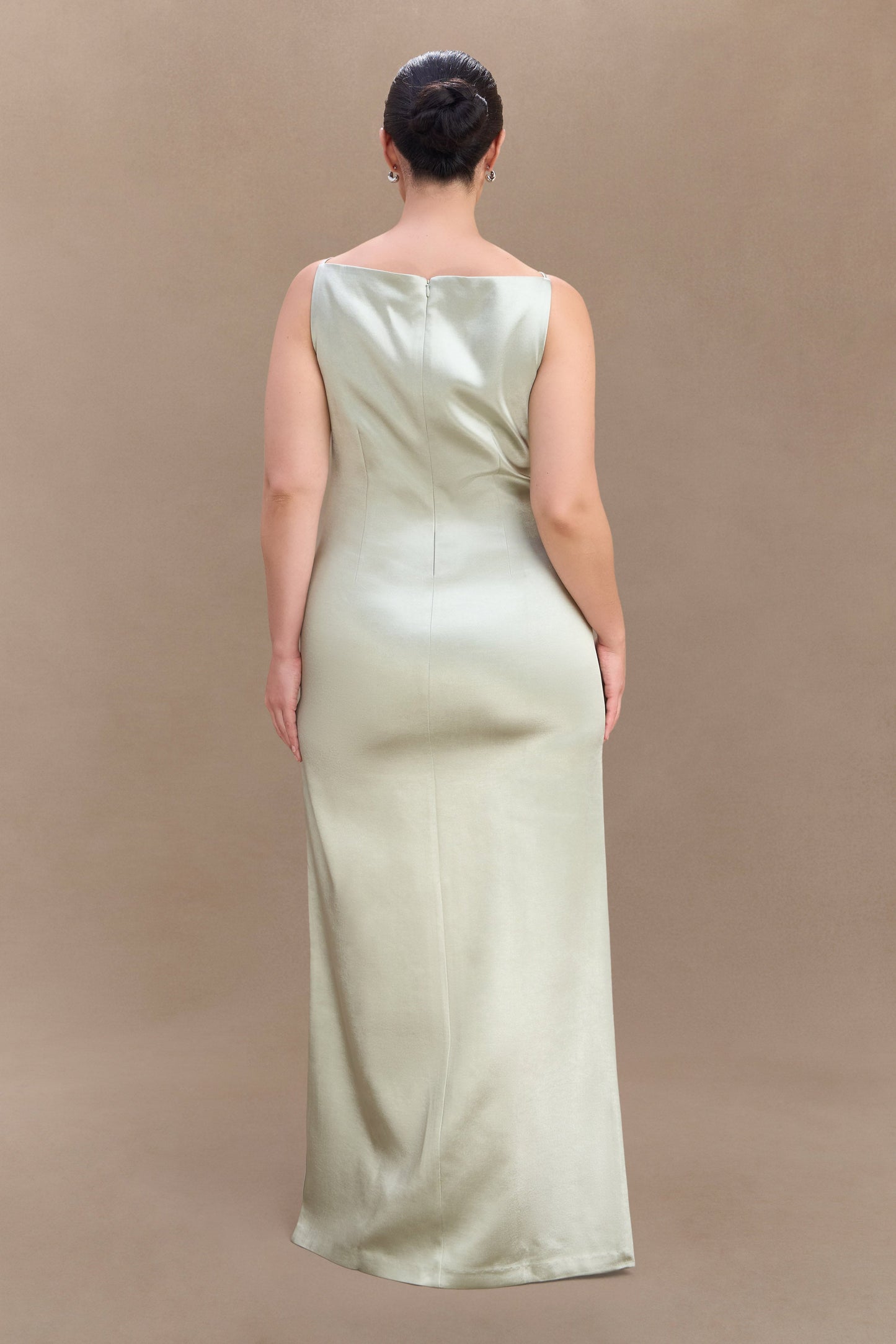 Robe maxi en satin violet sans manches - SAGE