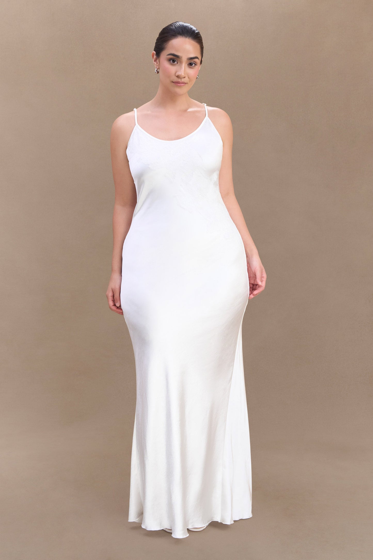 Robe Maxi en Satin Saylor - Ivoire