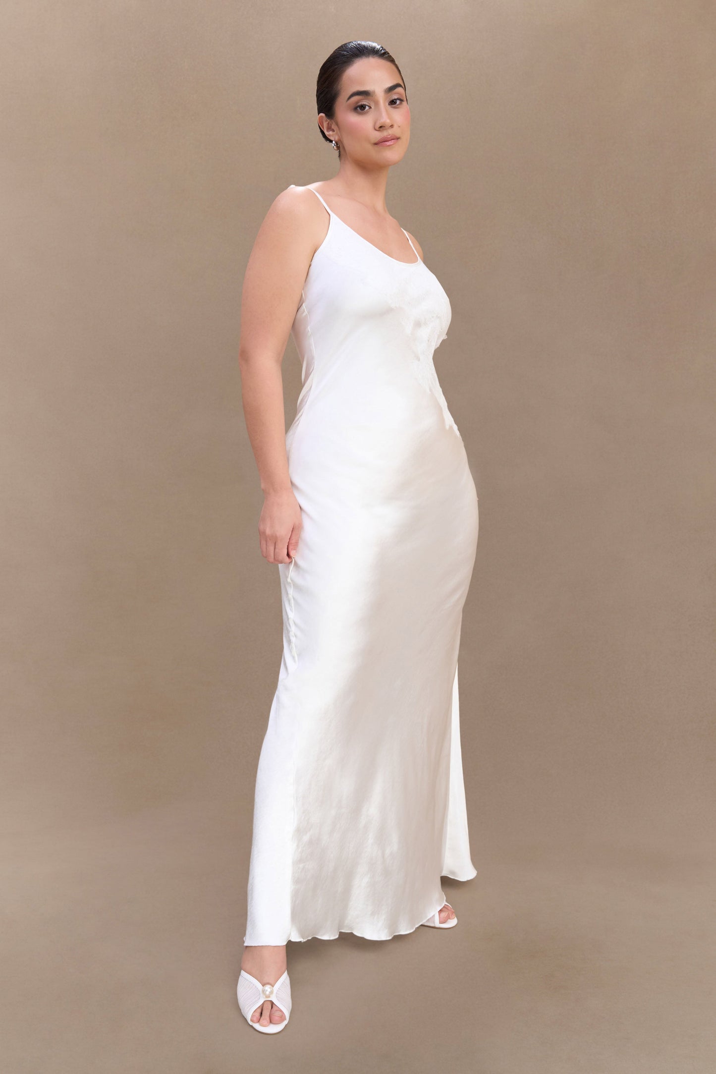 Robe Maxi en Satin Saylor - Ivoire