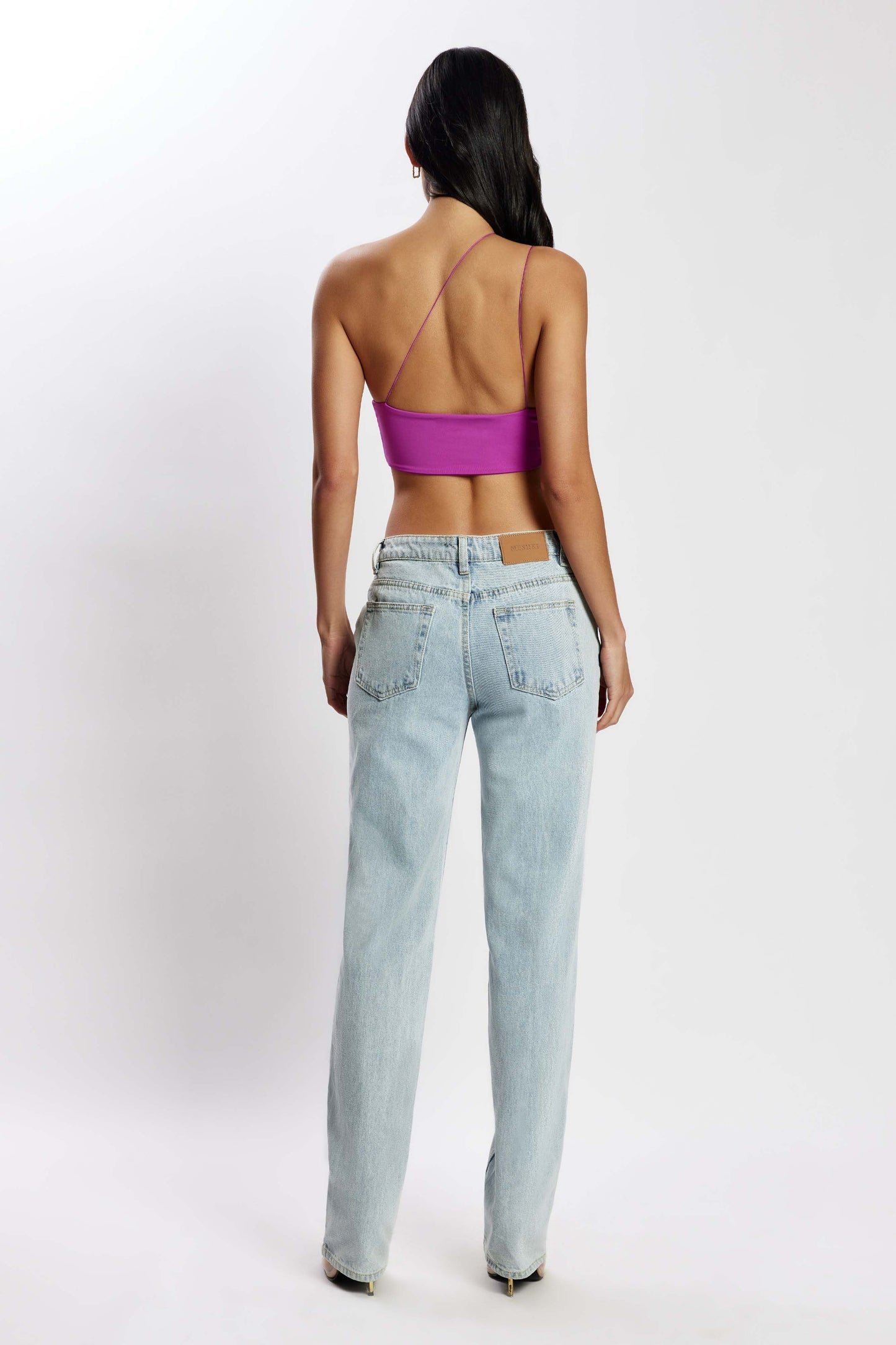 Crop top Montana à découpes et volants - Violet