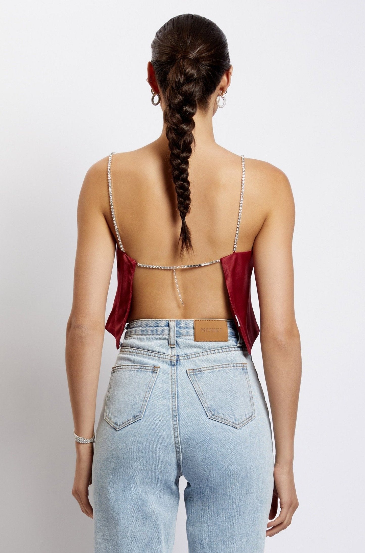 Crop Top droit Dayana - Vin rouge