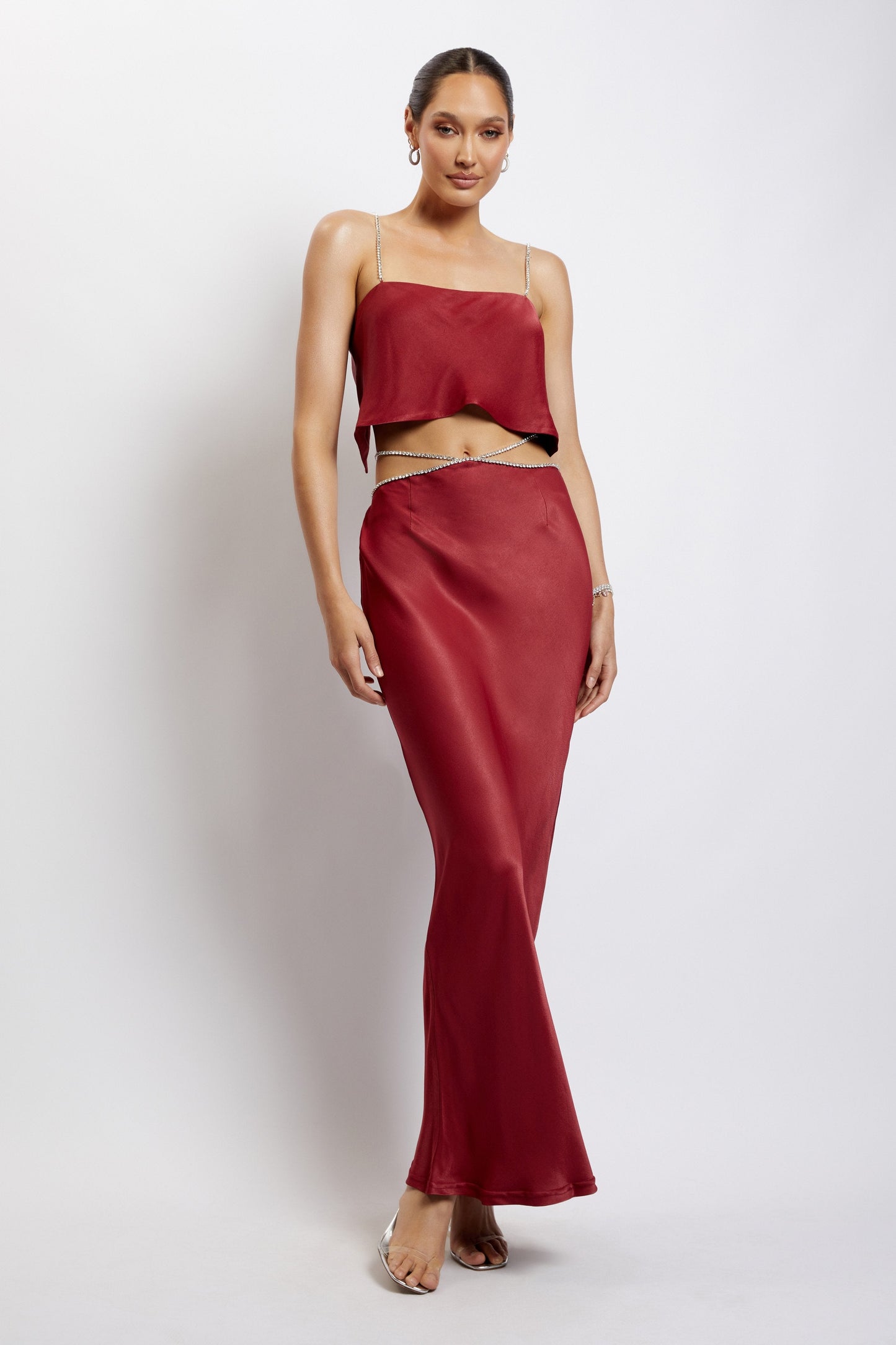 Crop Top droit Dayana - Vin rouge