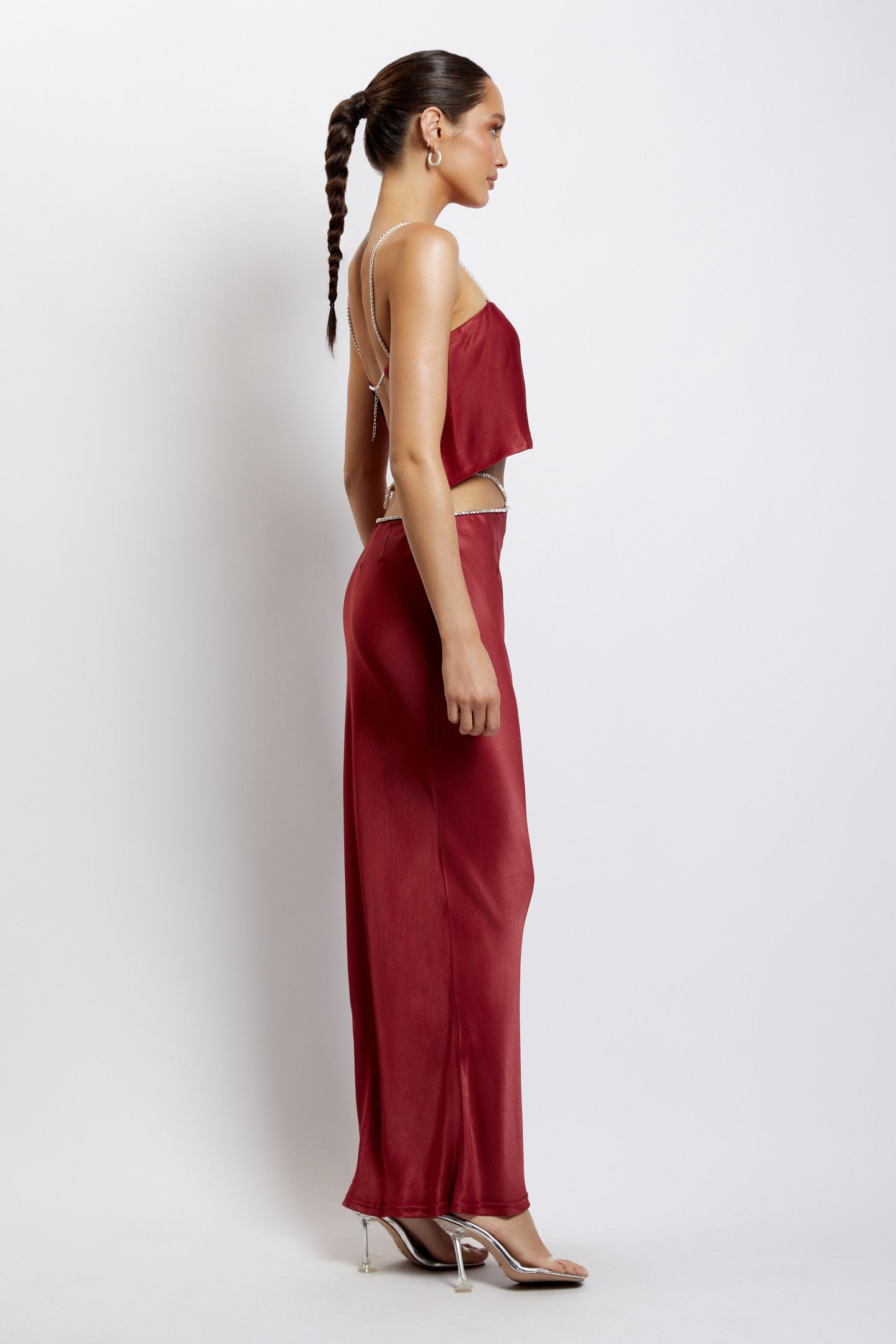 Crop Top droit Dayana - Vin rouge