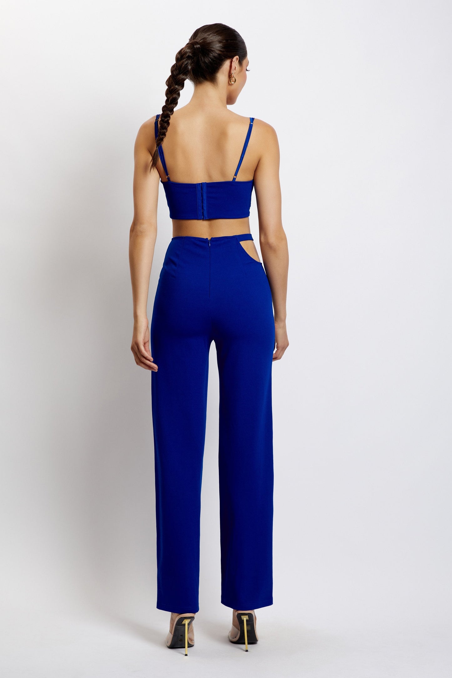 Crop top Blythe à double bretelles - Bleu cobalt