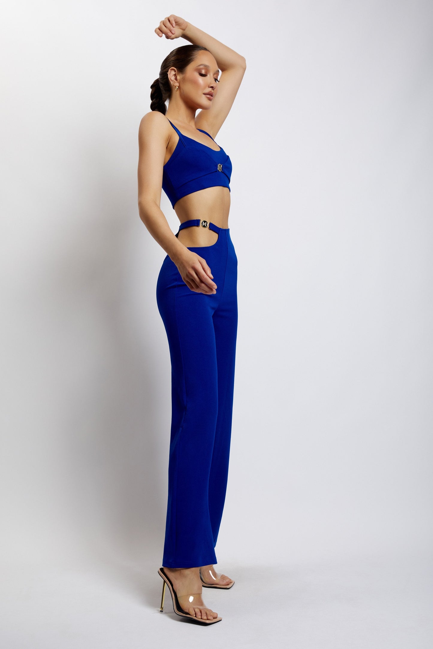Crop top Blythe à double bretelles - Bleu cobalt
