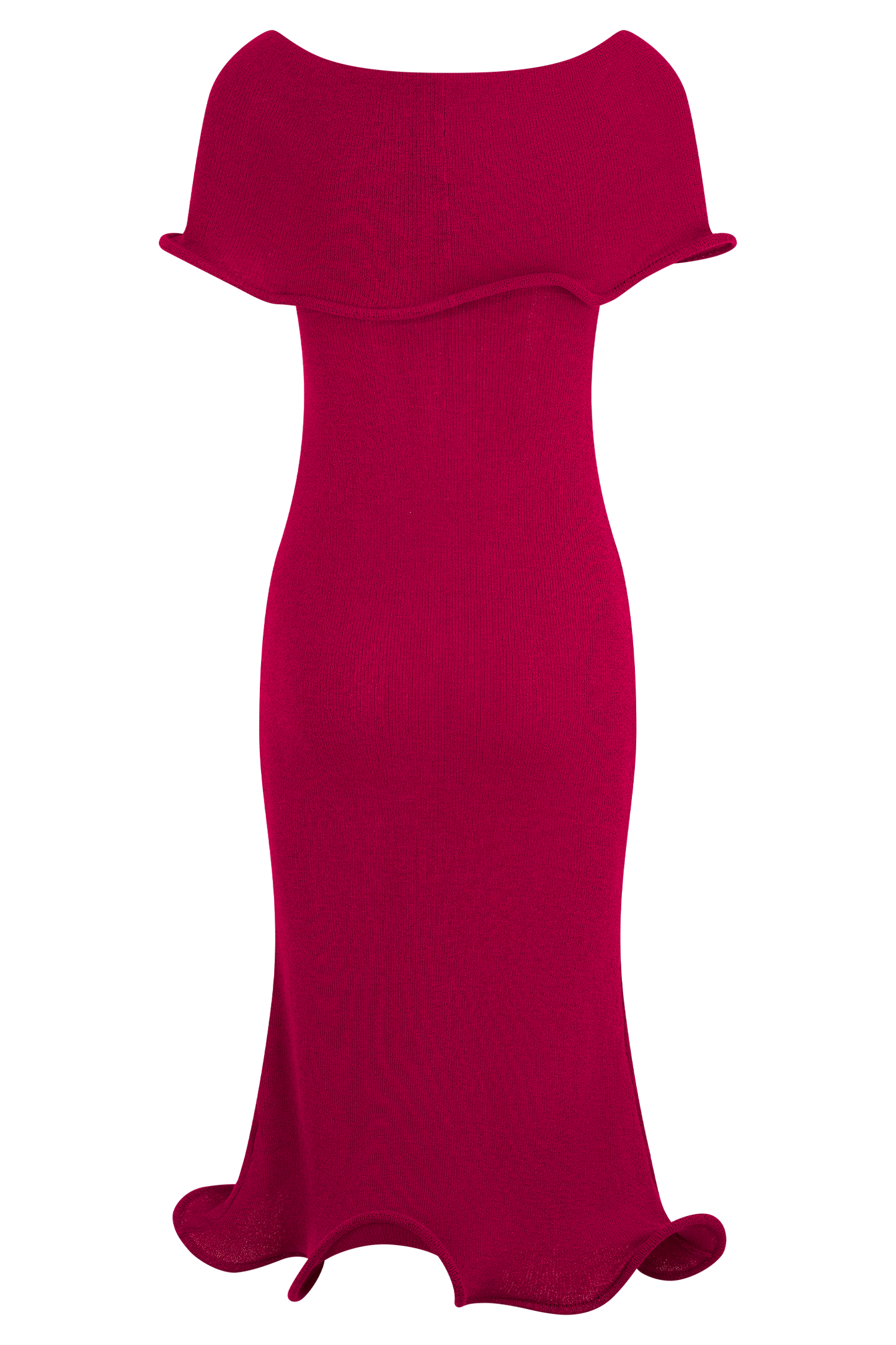 Molly Robe Mi-Longue en Tricot Décolletée - Framboise