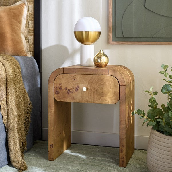 Table de chevet Hinata en bois naturel