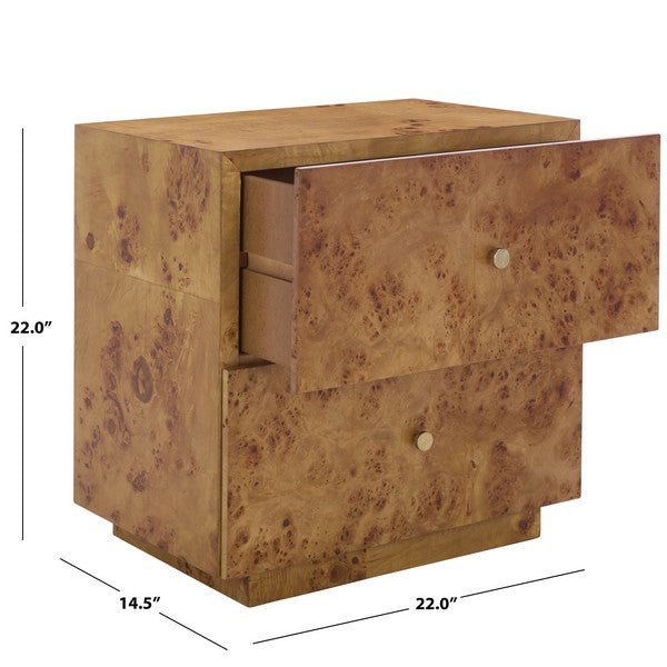 Table de chevet en bois de Tahan, couleur naturelle