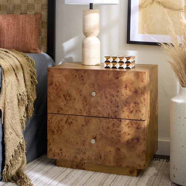 Table de chevet en bois de Tahan, couleur naturelle