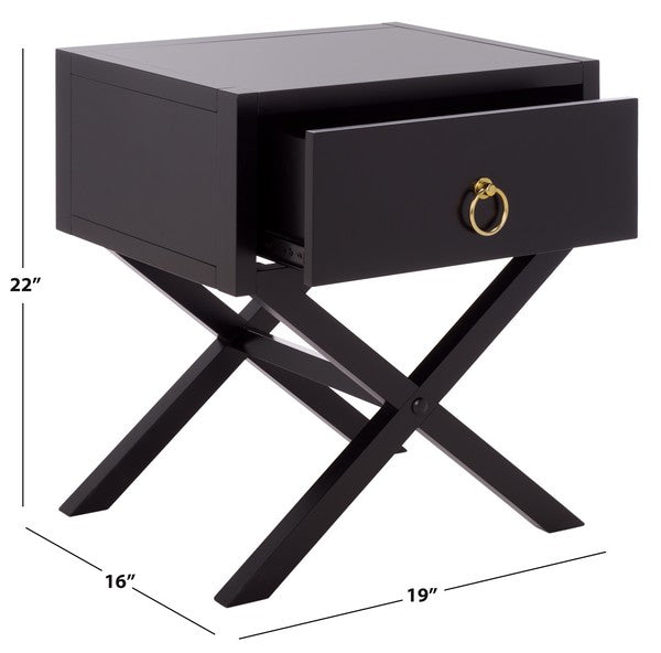 Table de chevet Sadie Wood en noir