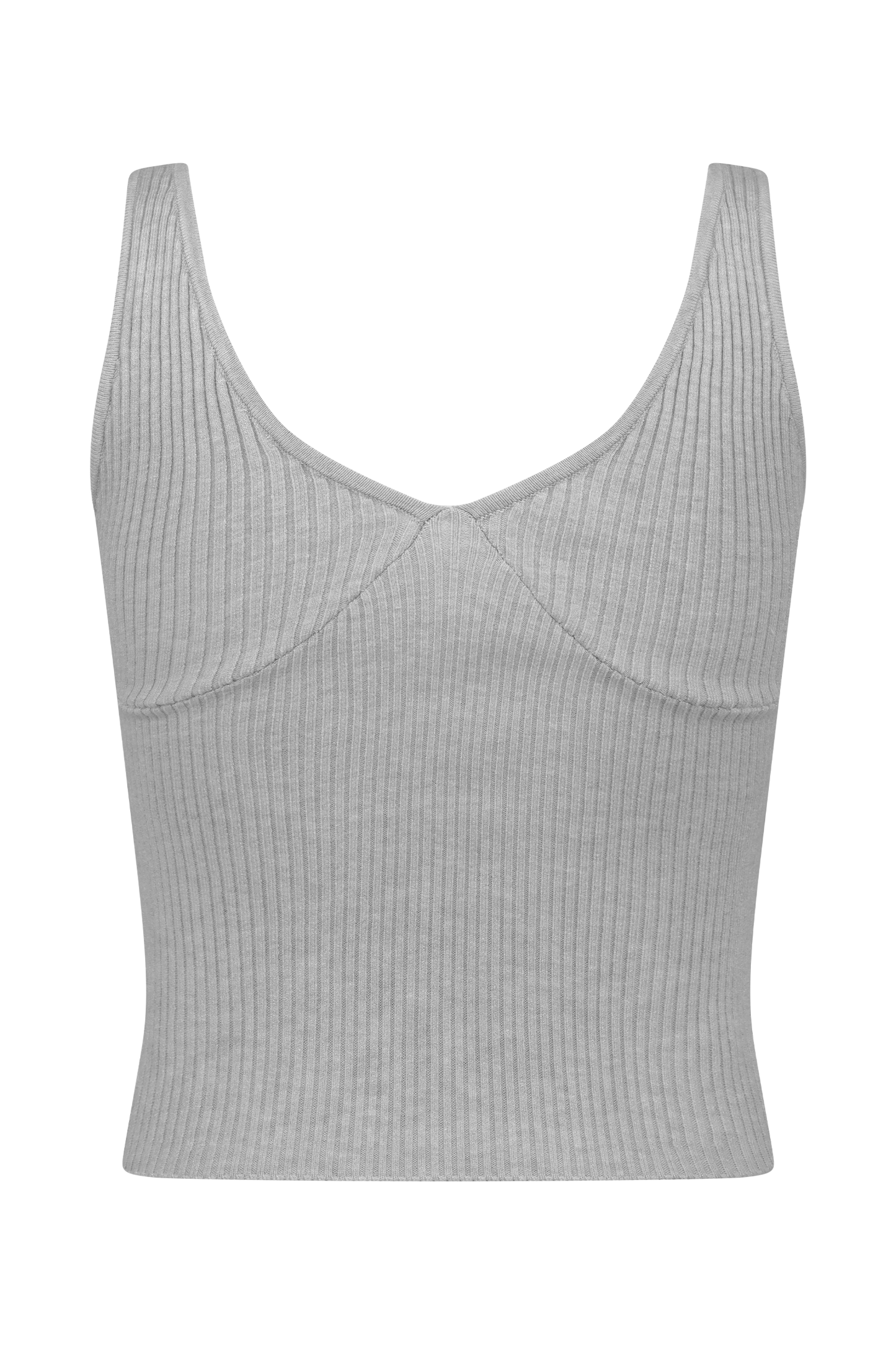 Débardeur côtelé en tricot Natalya - Gris chiné