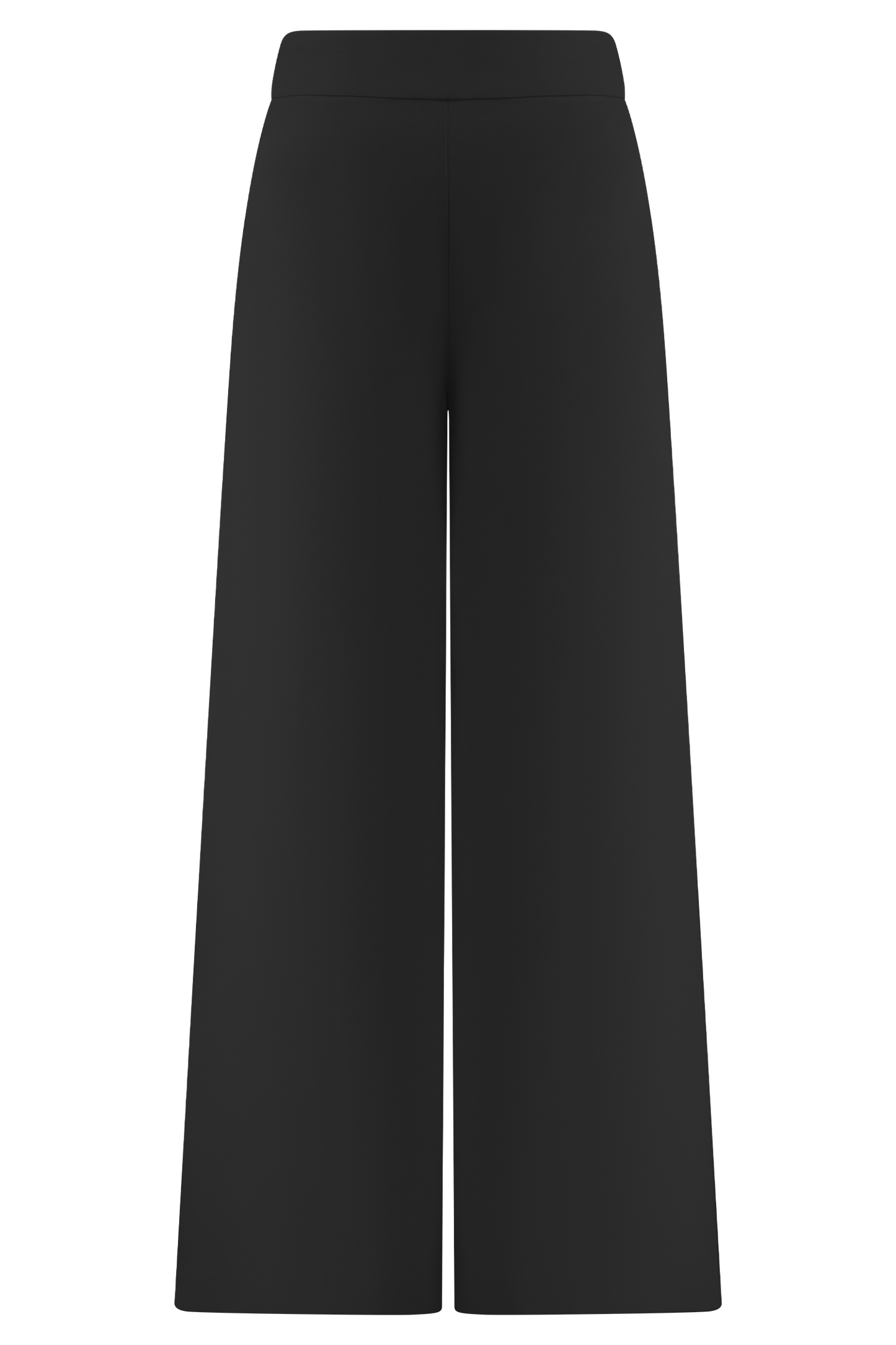 Pantalon en lin à jambes larges et taille mi-hauteur Raya - Noir