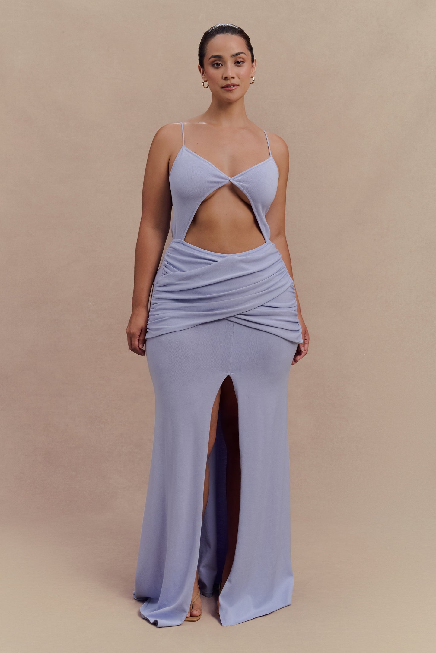 Robe Maxi Tricotée à Envelopper Reama - Bleu Bleuâtre