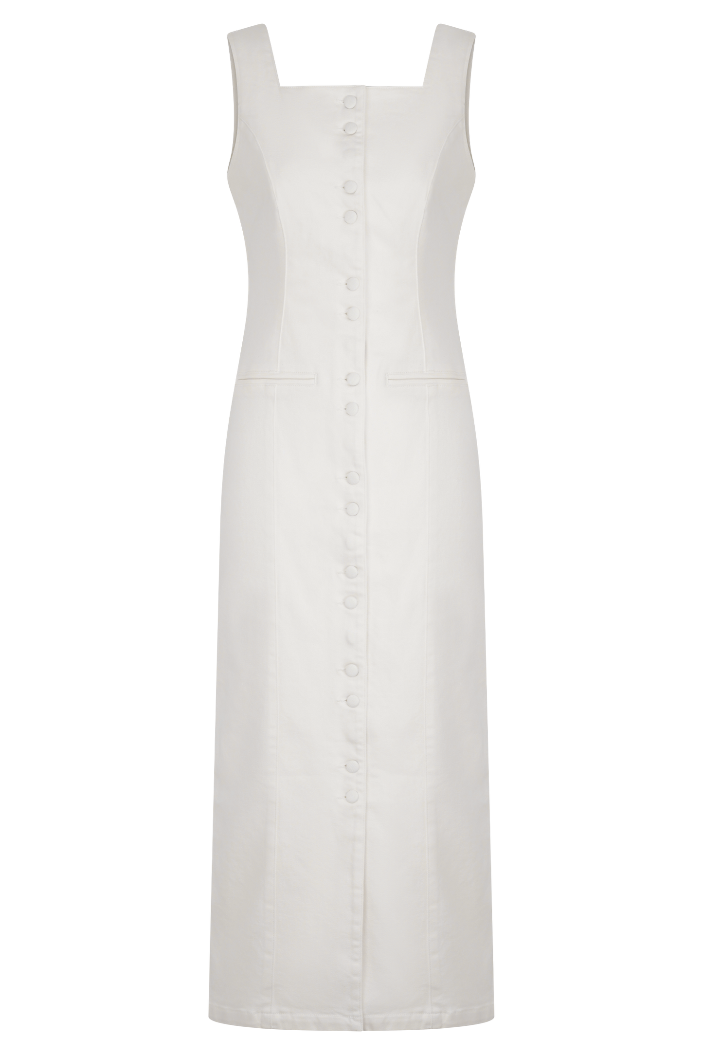 Robe midi en jean Reyna - Blanche