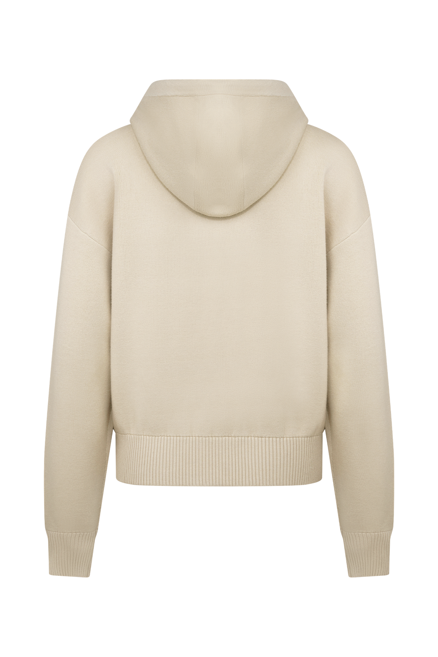 Sweat à capuche en tricot avec fermeture éclair - Camel