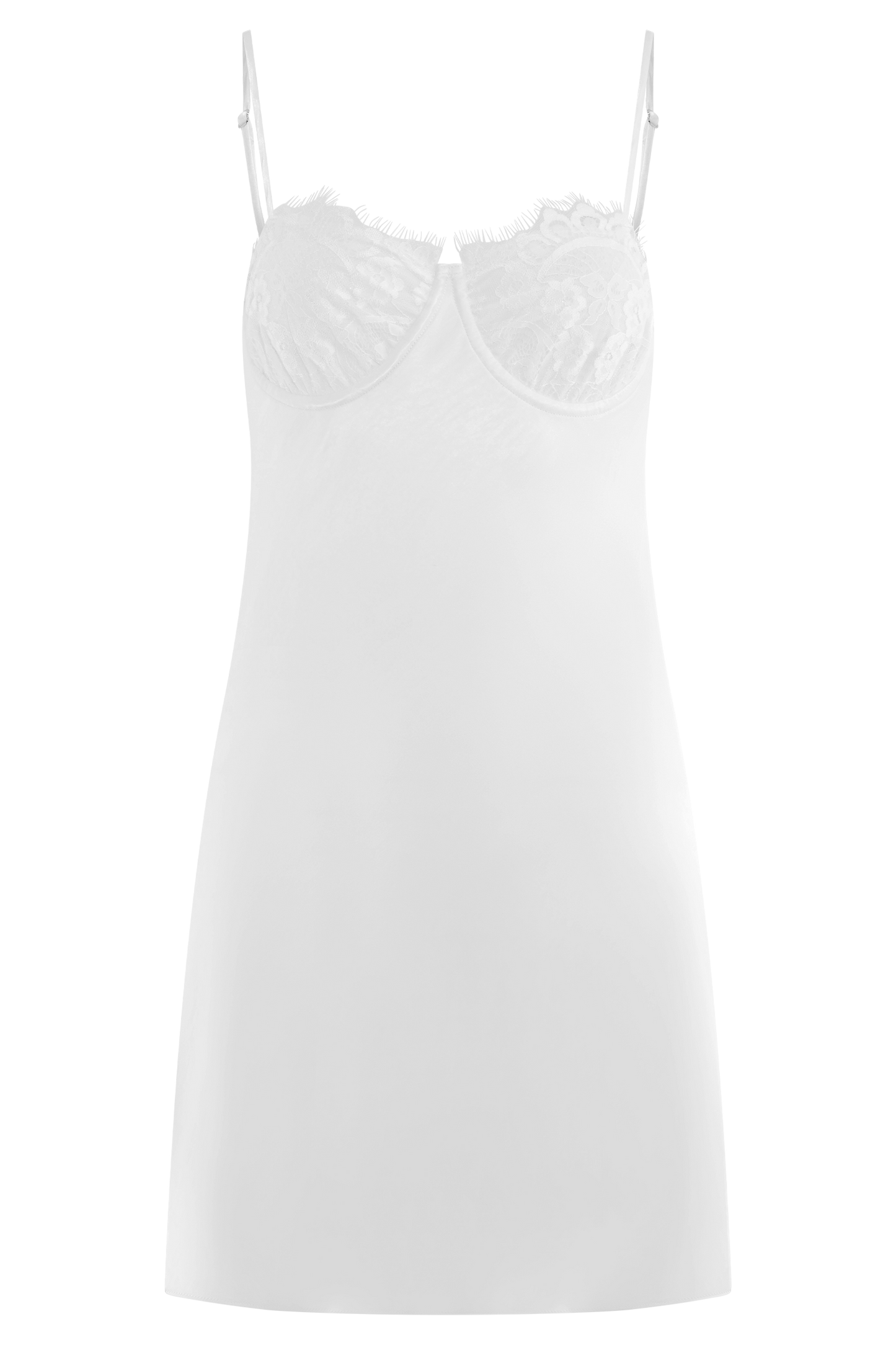 Mini-robe nuisette en satin Scarlett - Ivoire