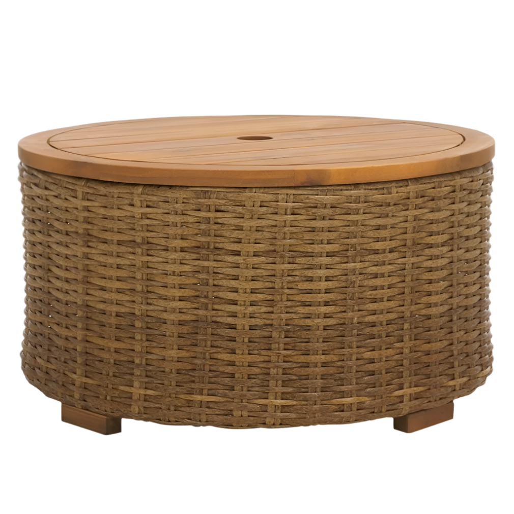 Table basse d'extérieur Anguilla en osier naturel