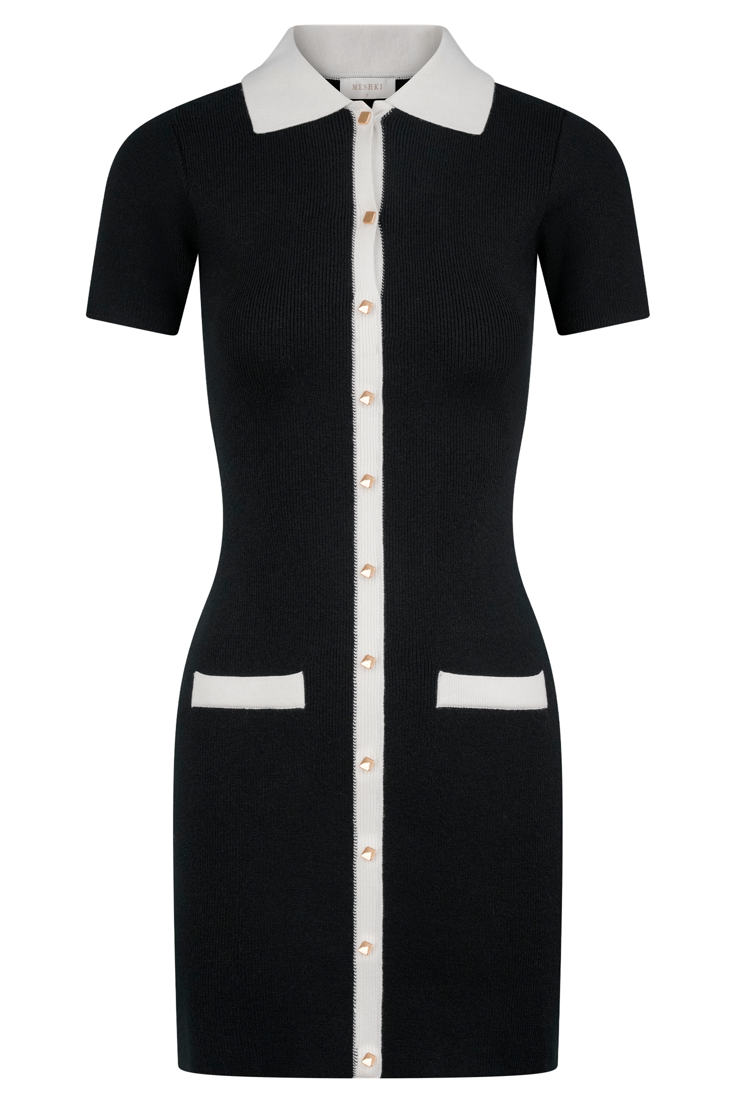 Mini-robe Seema à contraste - Noir/Blanc