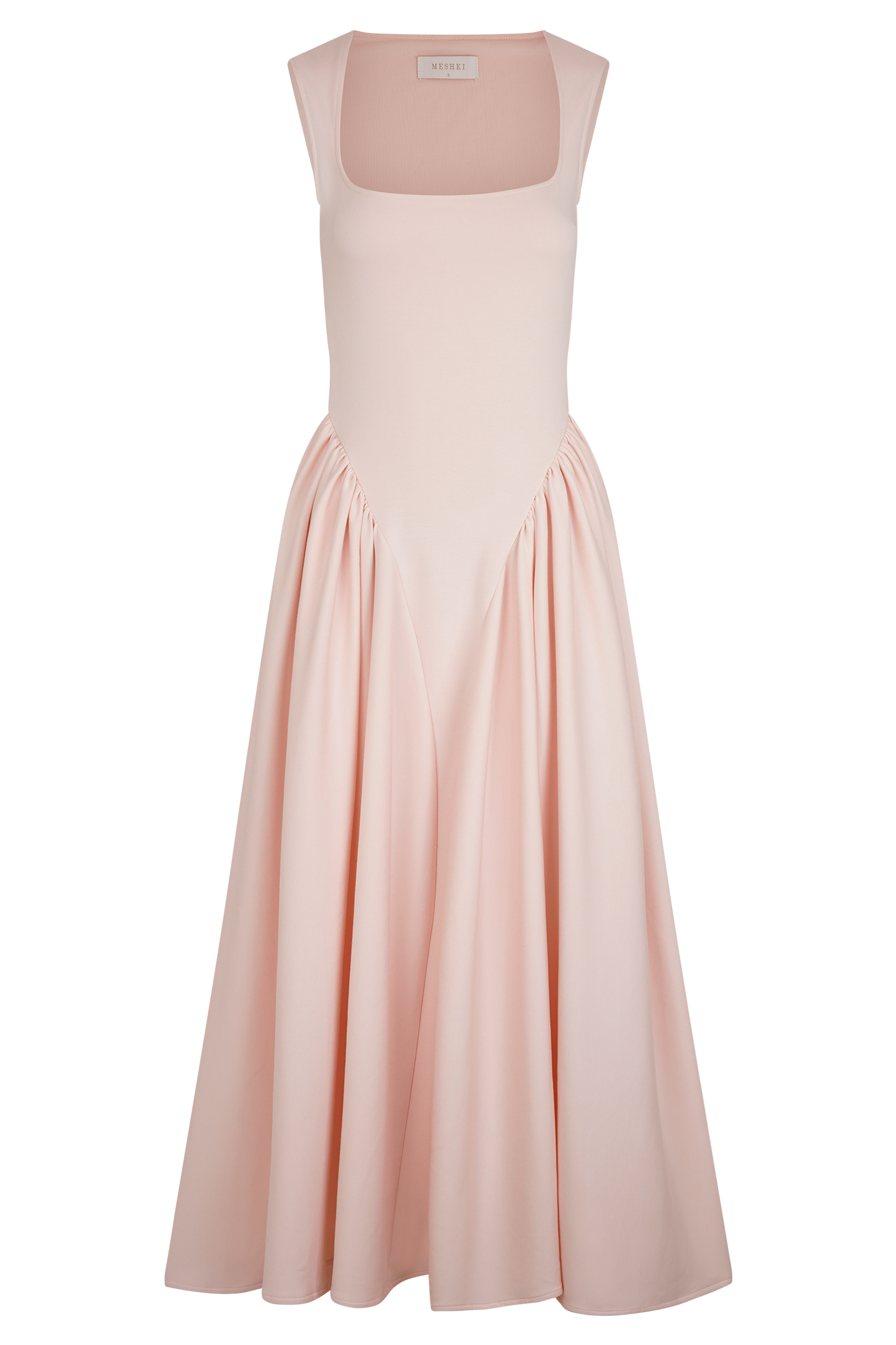 Robe midi en jersey scuba Sharon - Rose ballet
