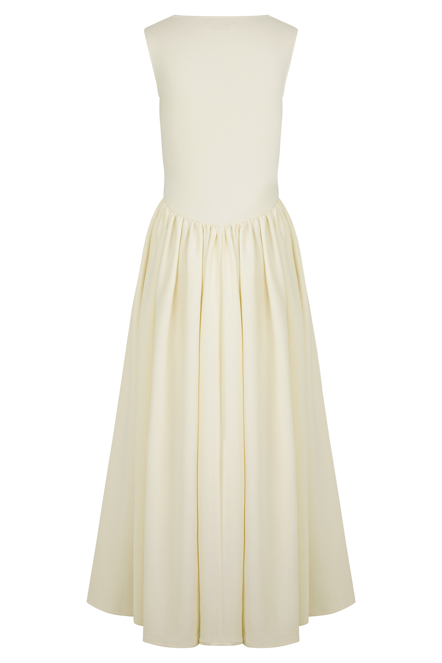 Robe mi-longue en jersey scuba Sharon - Ivoire