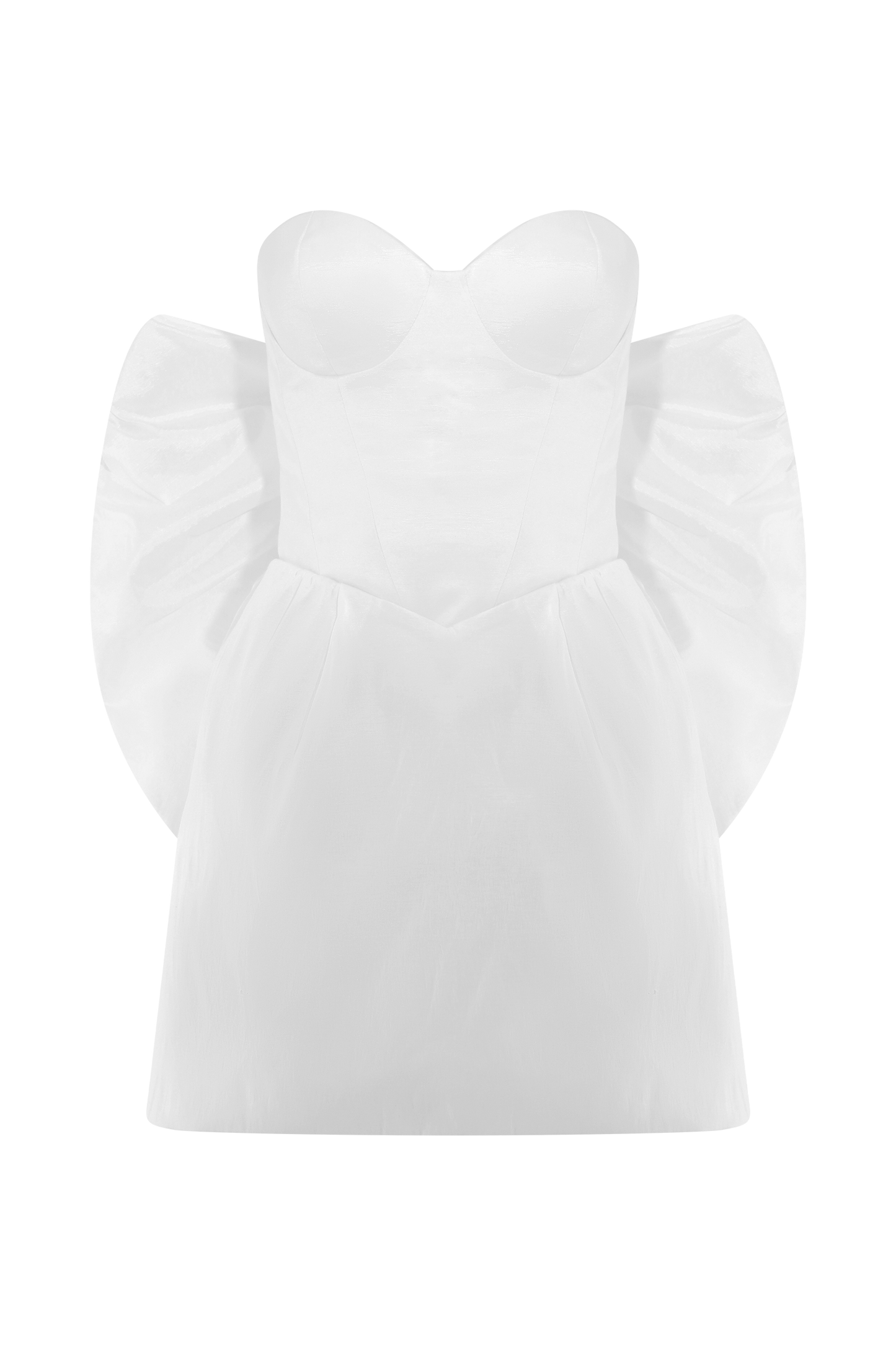 Mini-robe Suzette en taffetas avec nœud - Blanc