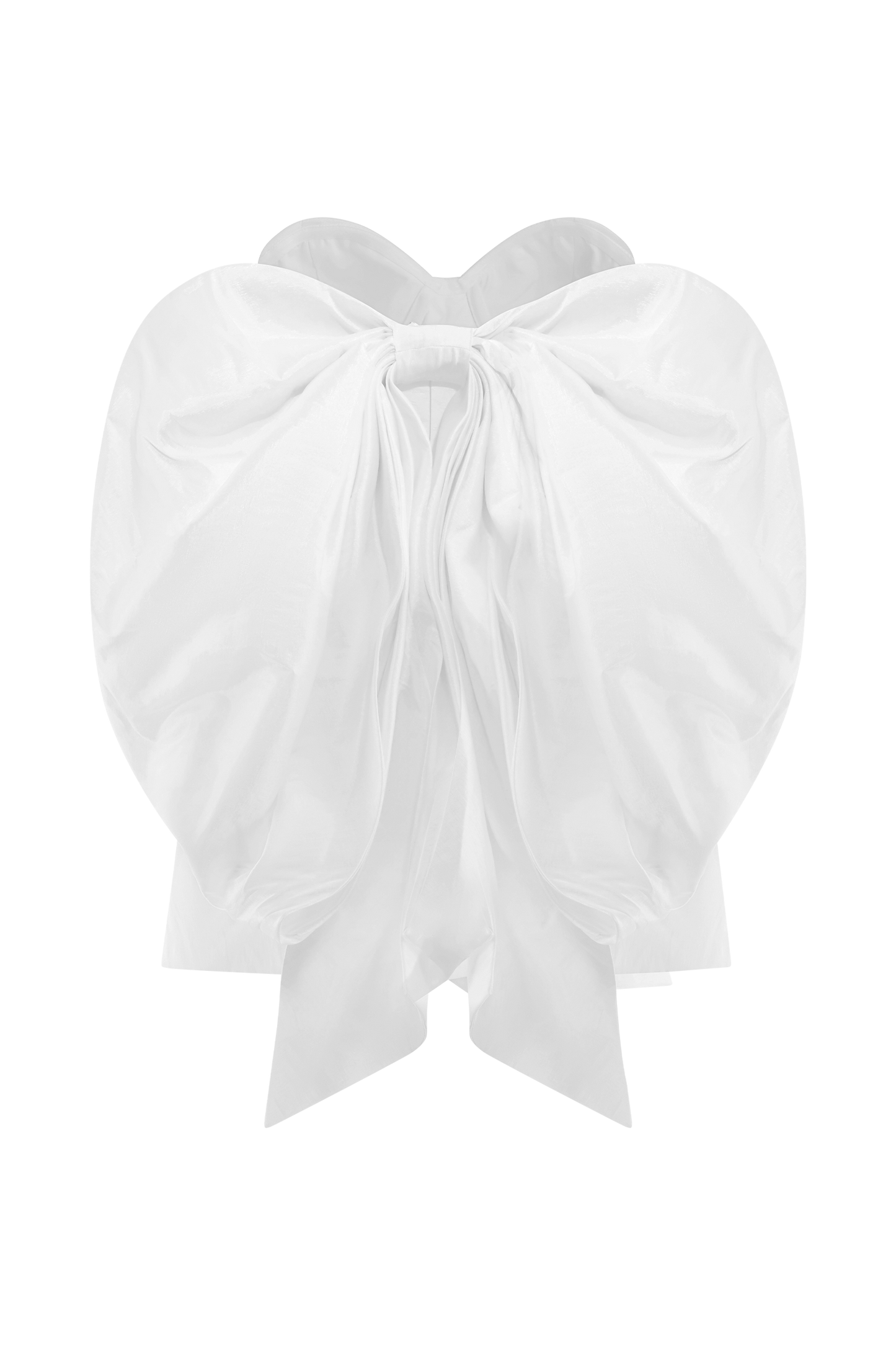 Mini-robe Suzette en taffetas avec nœud - Blanc