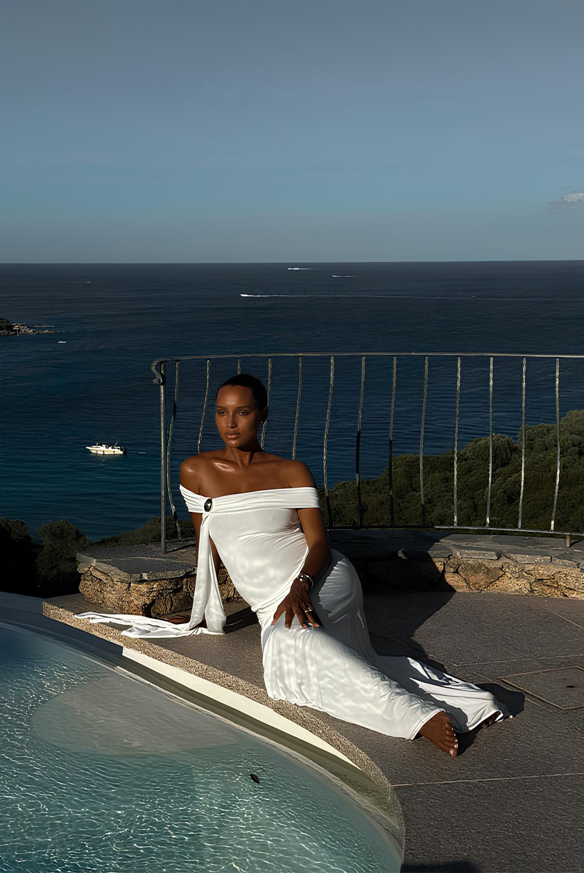 Robe Maxi Oliver Slinky - Blanche