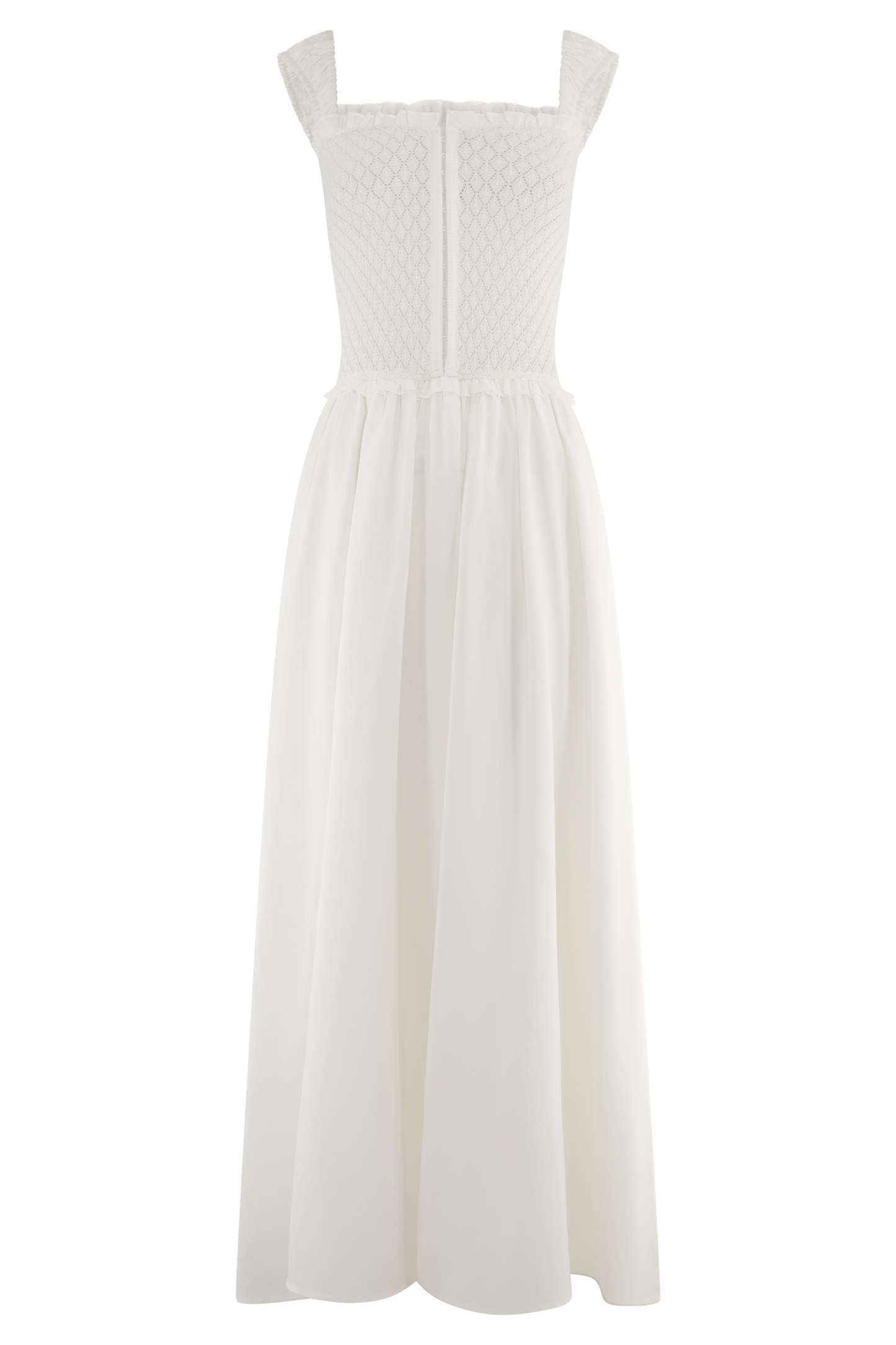 Robe midi en tricot pointelle Tahlia - Blanc