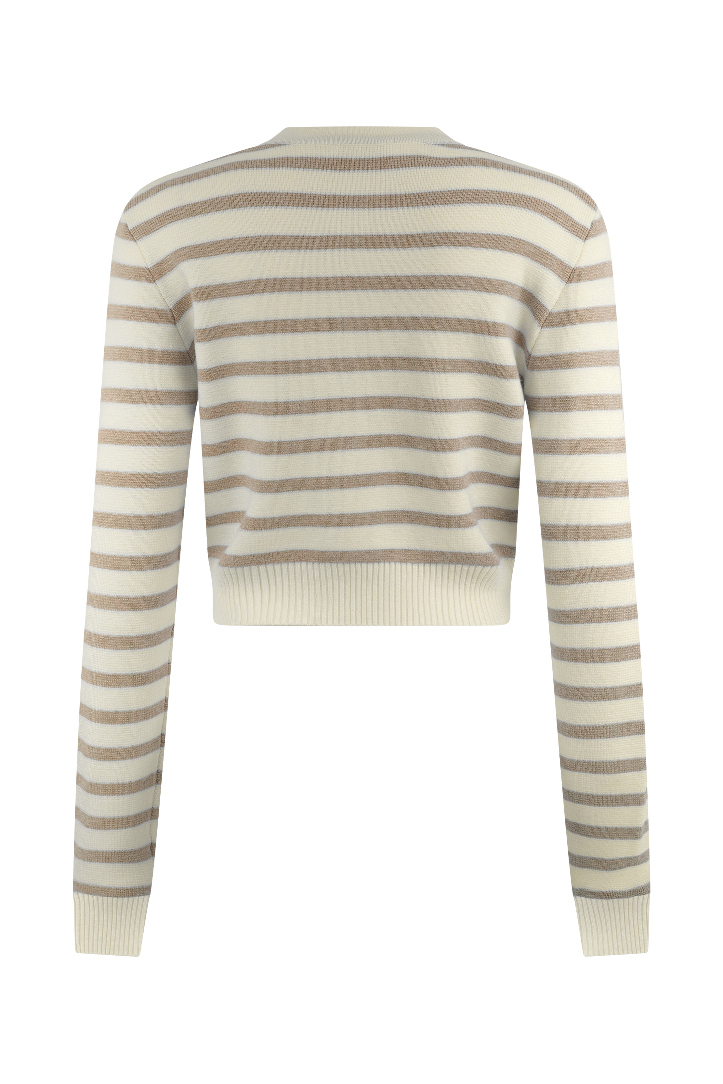 Cardigan en tricot rayé Tanner - Nude/Blanc