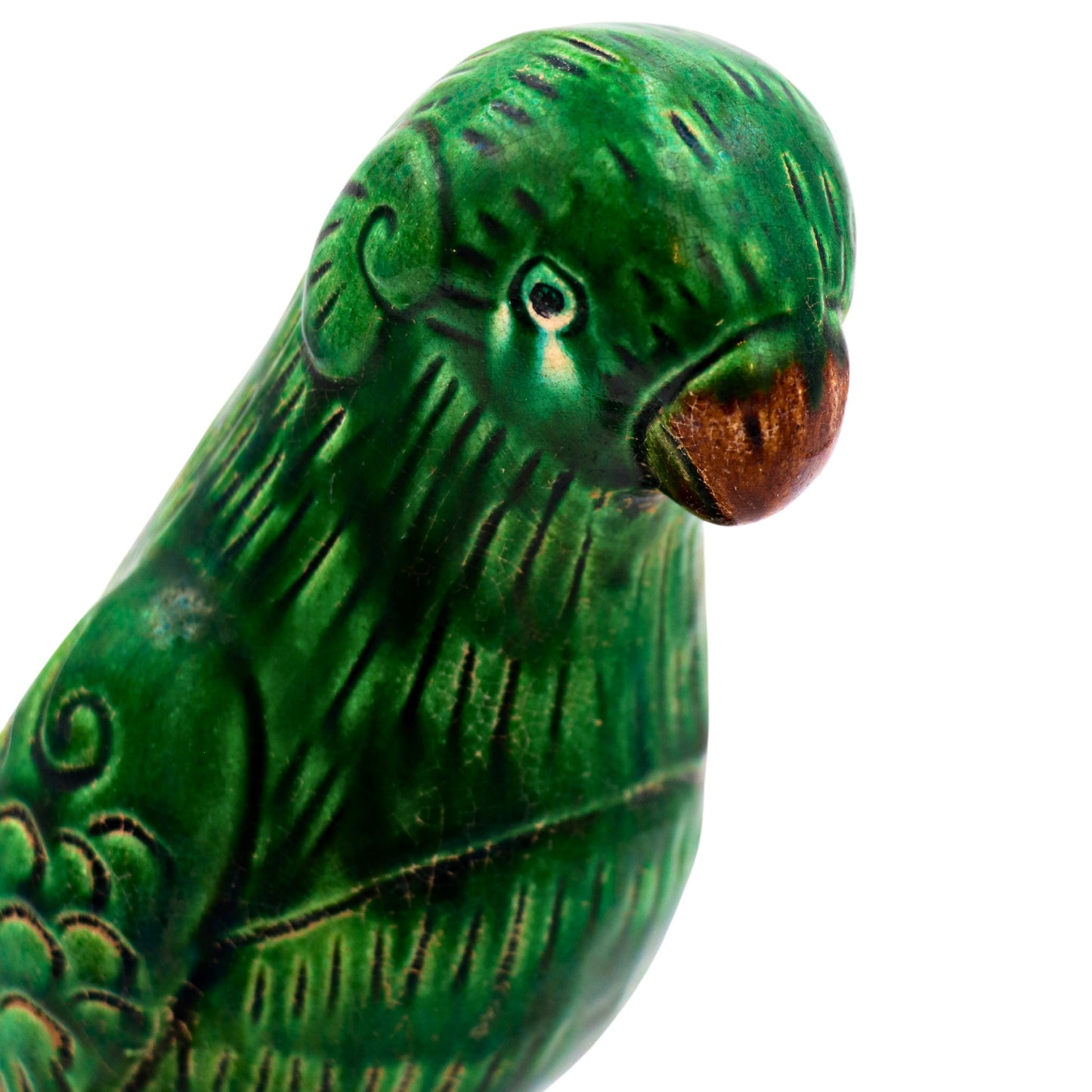 Perroquet en céramique peint à la main Verde Voyager en vert