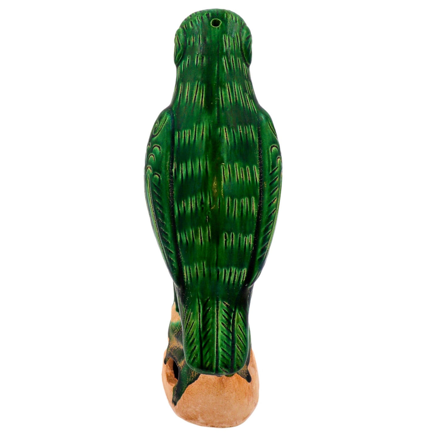 Perroquet en céramique peint à la main Verde Voyager en vert