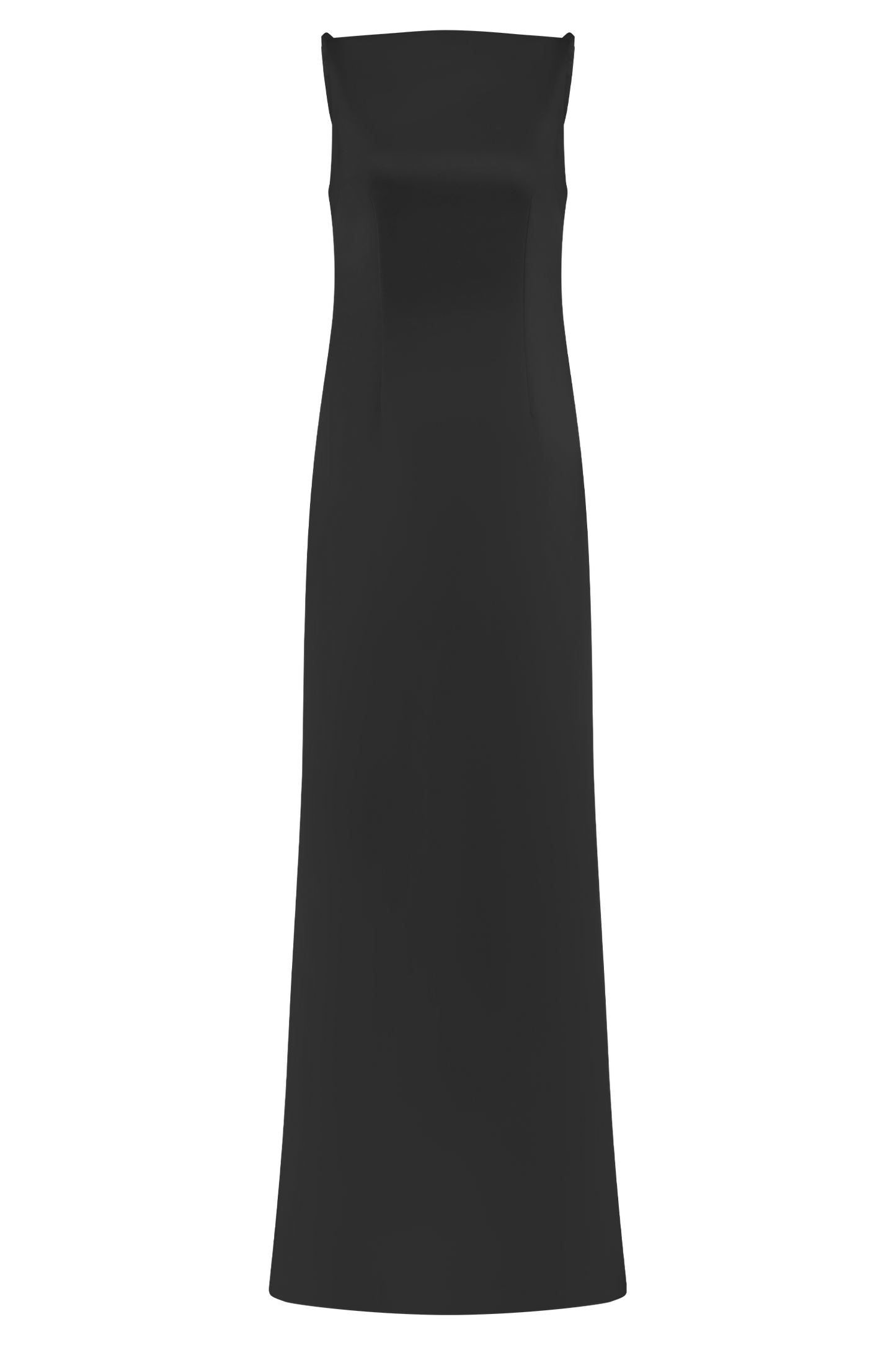 Violet Robe Maxi en Satin Sans Manches - Noir
