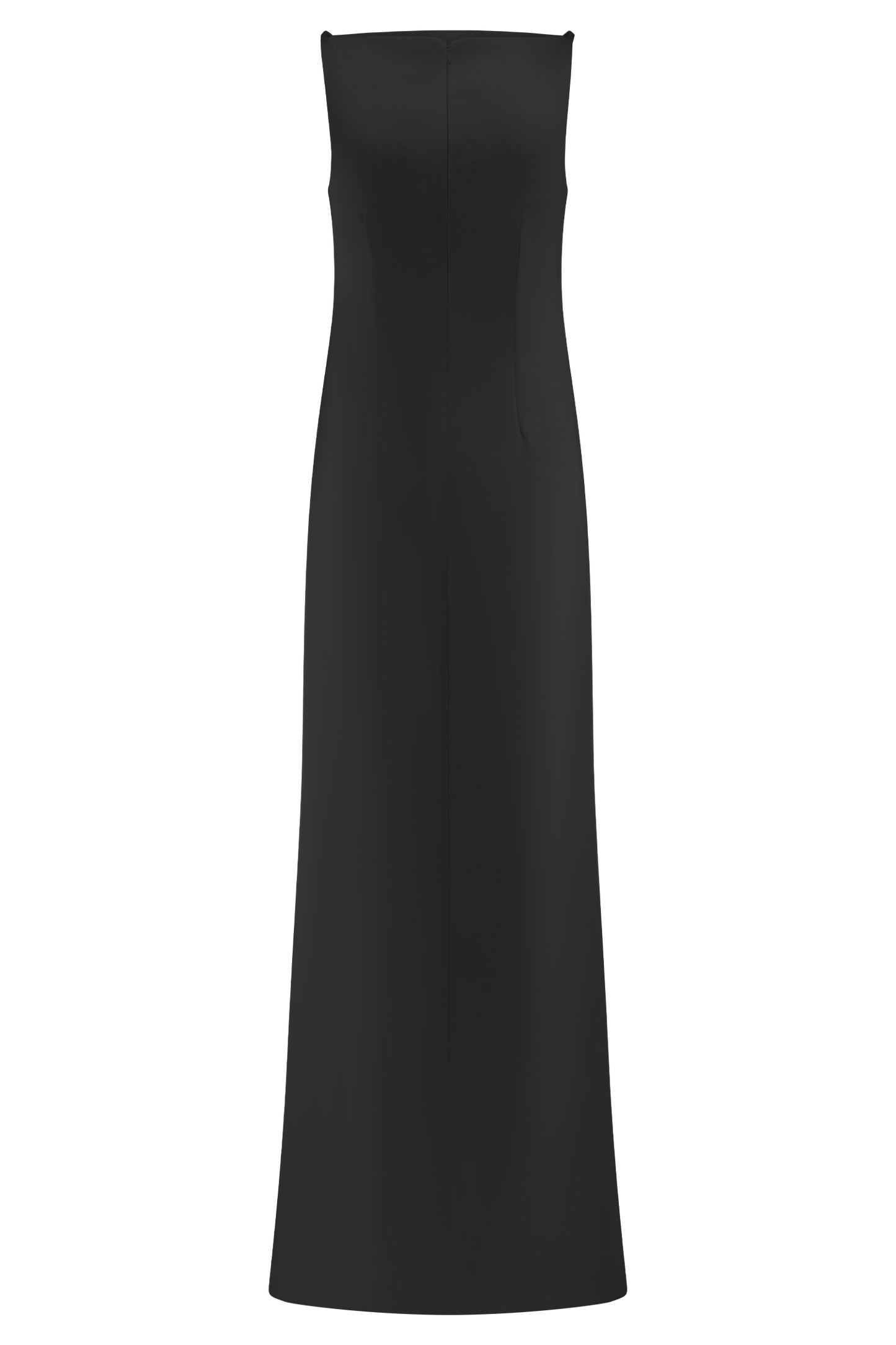 Violet Robe Maxi en Satin Sans Manches - Noir