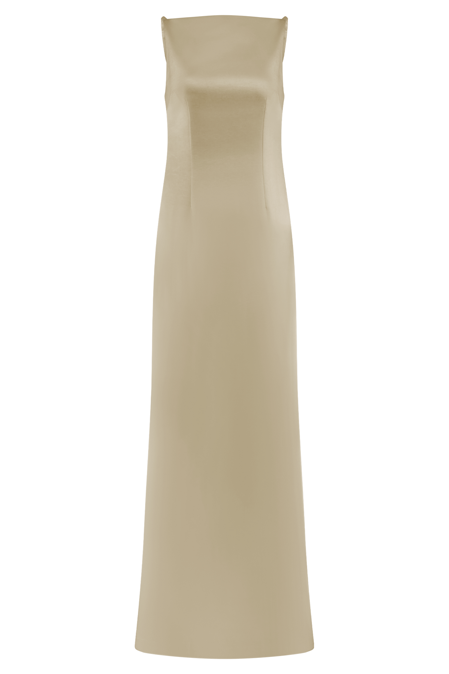 Robe Maxi en Satin Violet Sans Manches - Or Poudré