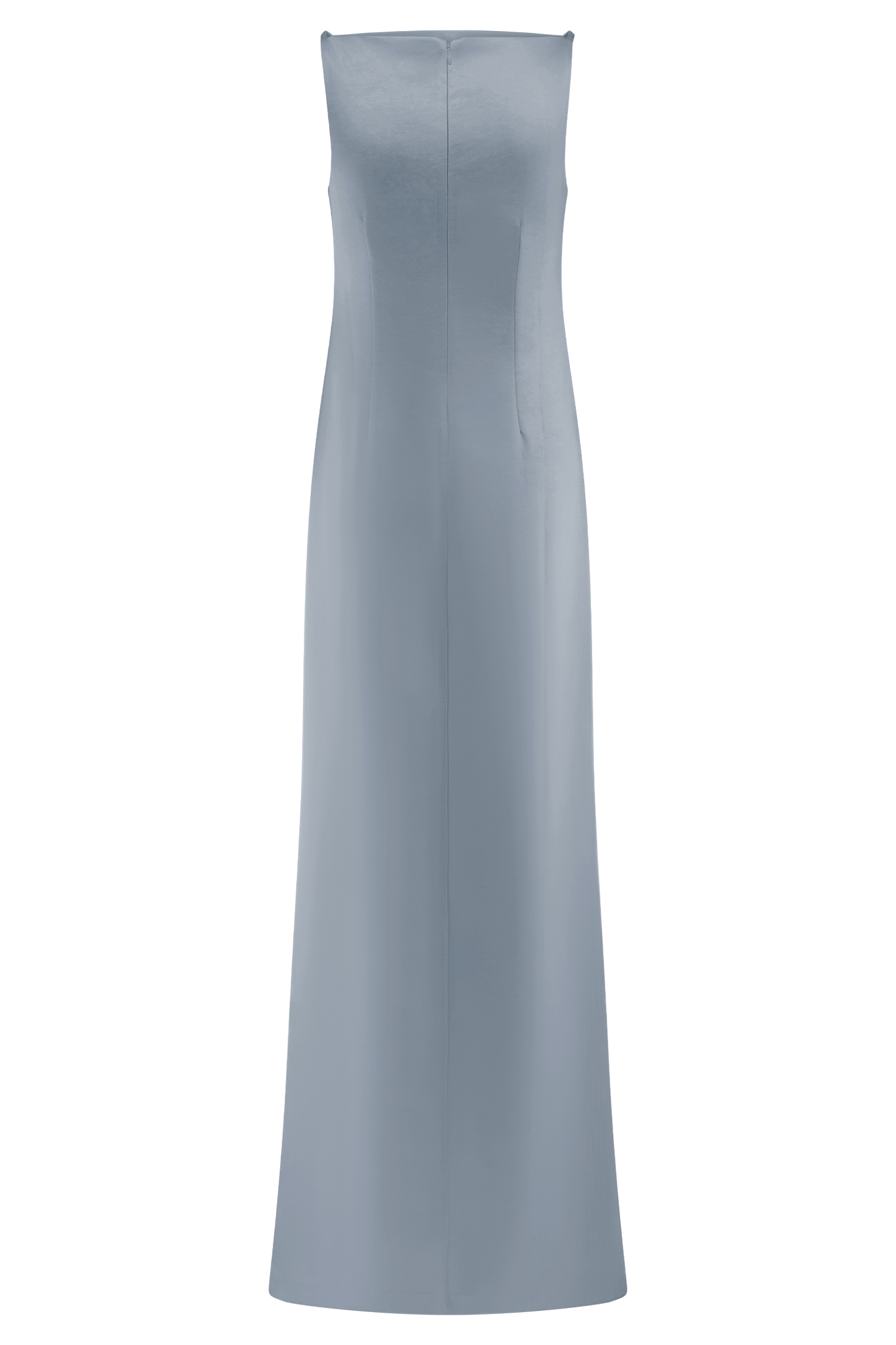Robe Maxi en Satin Violet Sans Manches - Bleu Glacé