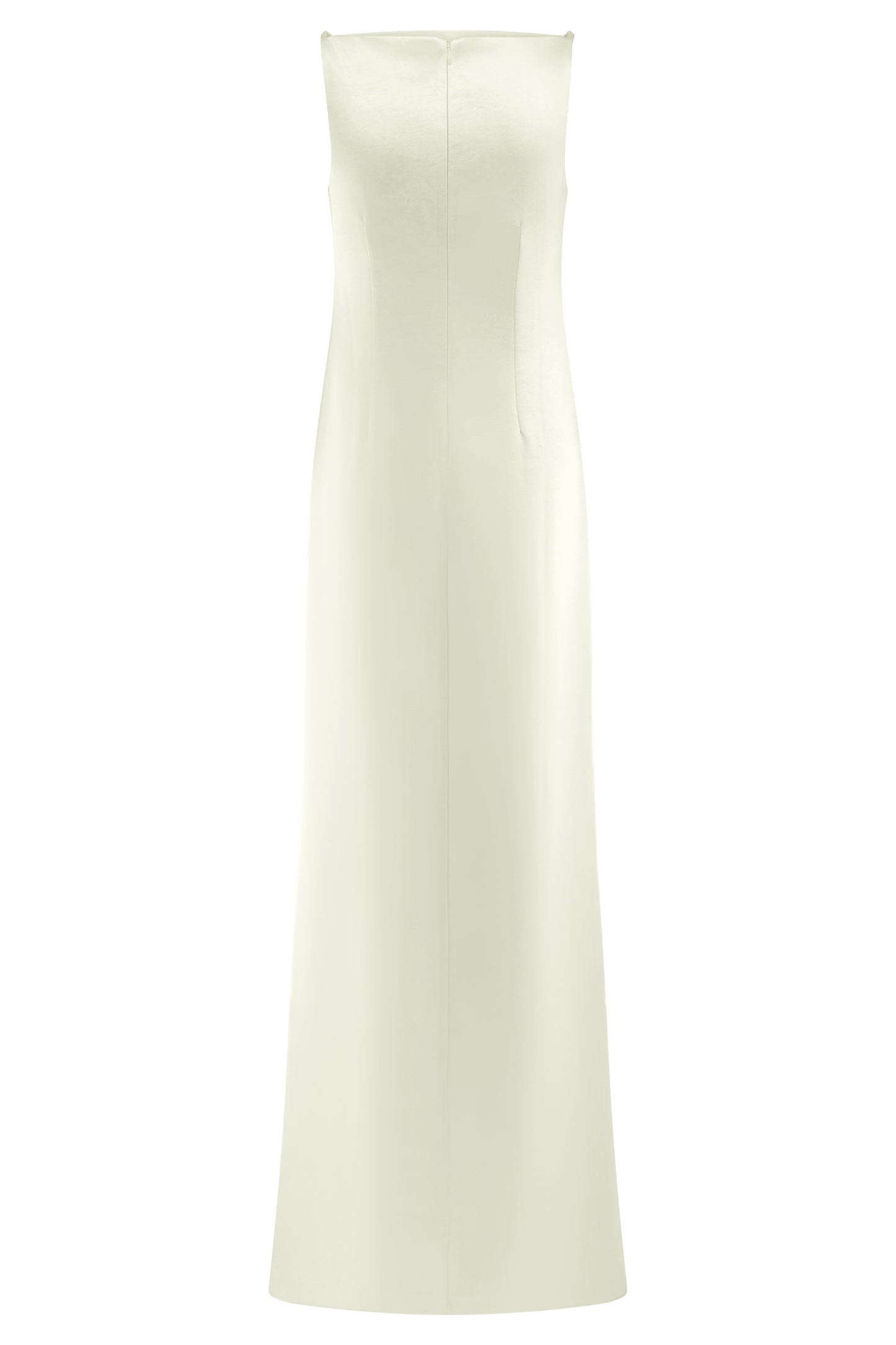 Violet Robe Maxi en Satin Sans Manches - Blanc
